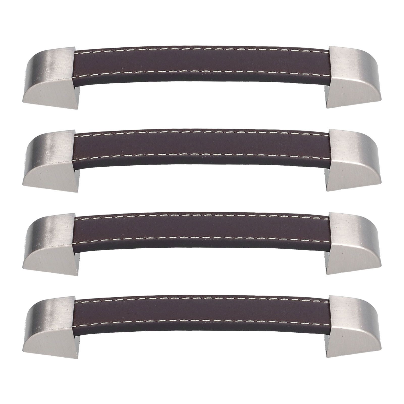 4 Set Furniture Handle Brown Rectangular Drawer Pull for Cabinet Side Doors view 5