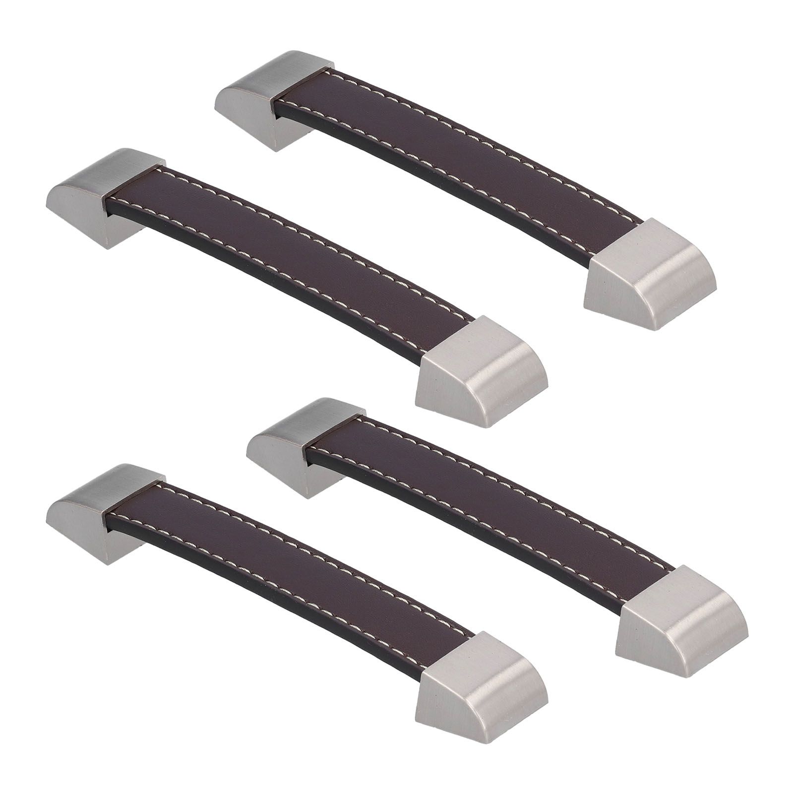 4 Set Furniture Handle Brown Rectangular Drawer Pull for Cabinet Side Doors view 6