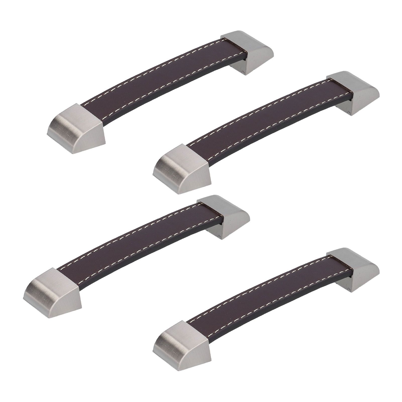 4 Set Furniture Handle Brown Rectangular Drawer Pull for Cabinet Side Doors view 7