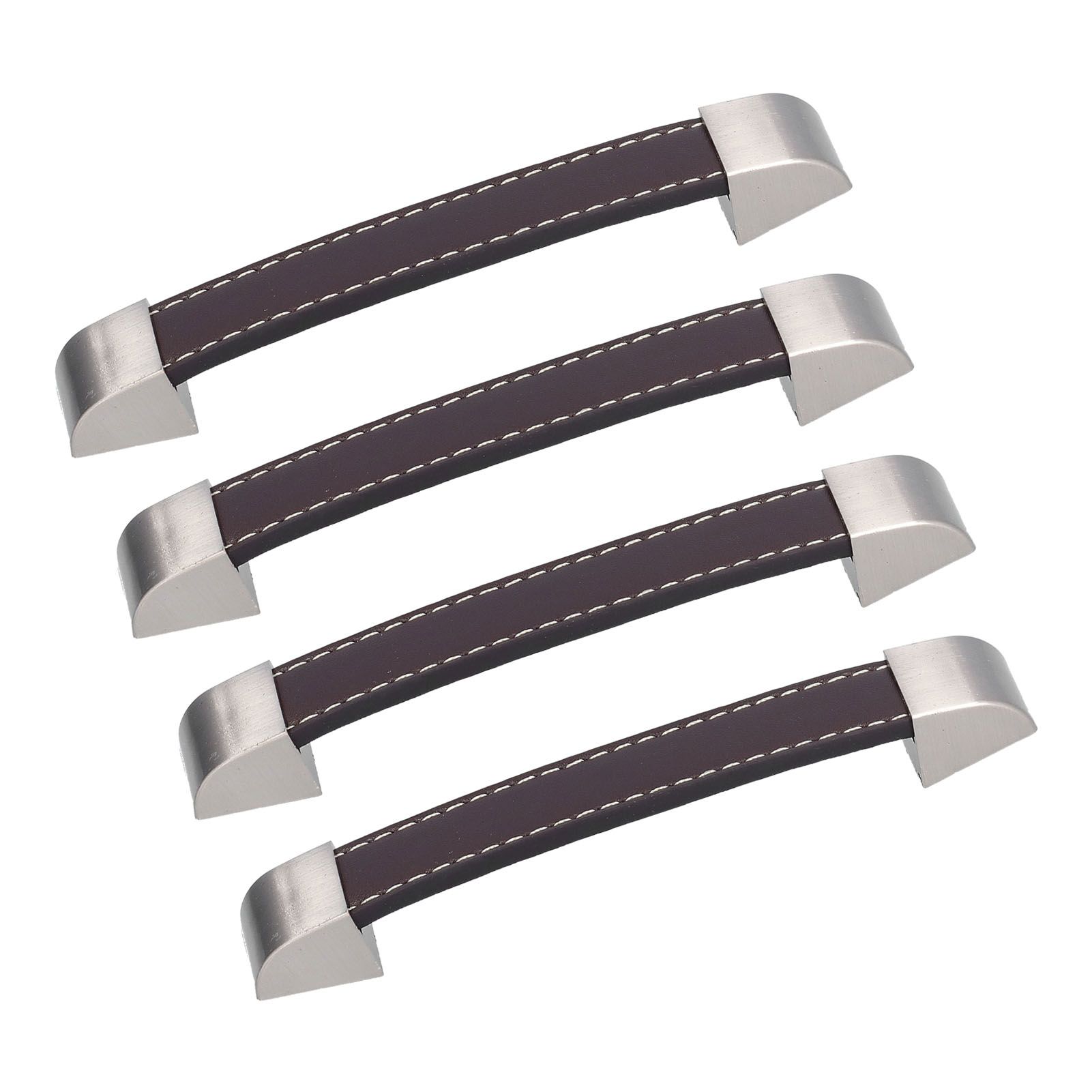 4 Set Furniture Handle Brown Rectangular Drawer Pull for Cabinet Side Doors view 8