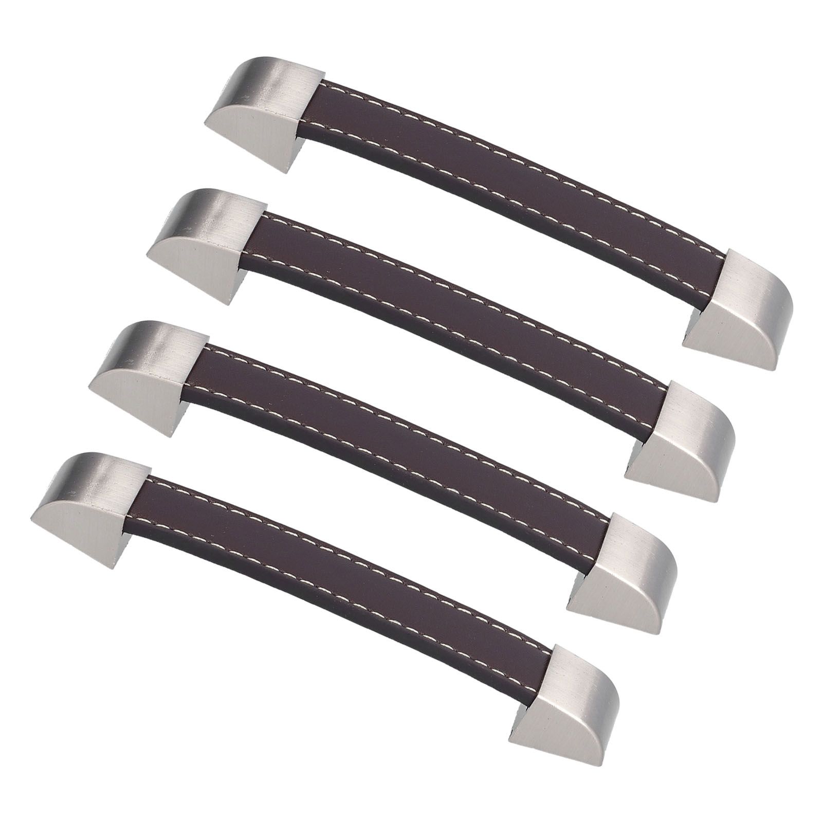 4 Set Furniture Handle Brown Rectangular Drawer Pull for Cabinet Side Doors view 9
