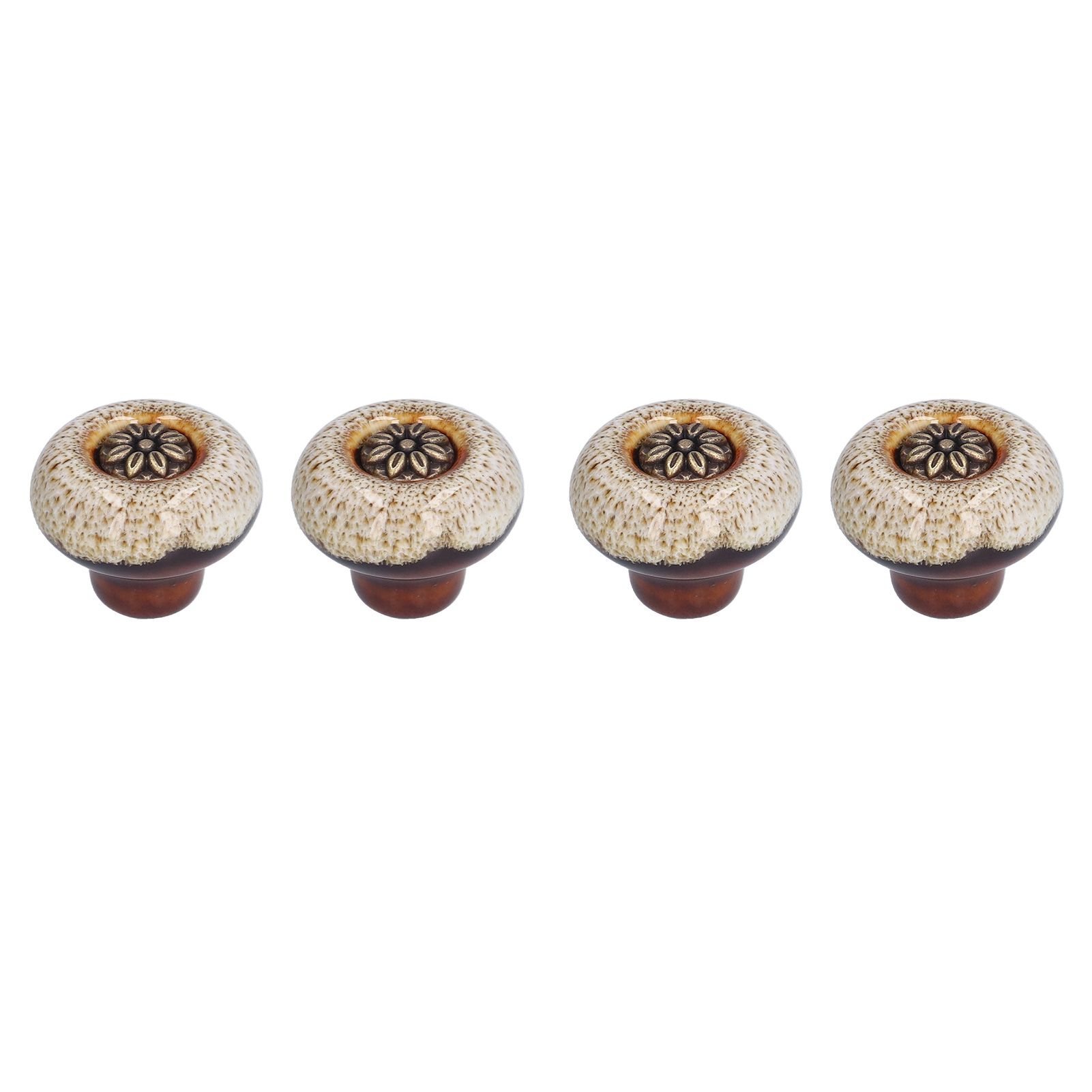 4 Set Cabinet Handle Retro Round Shaped Single Hole Door Knob for Home Bedroom view 2