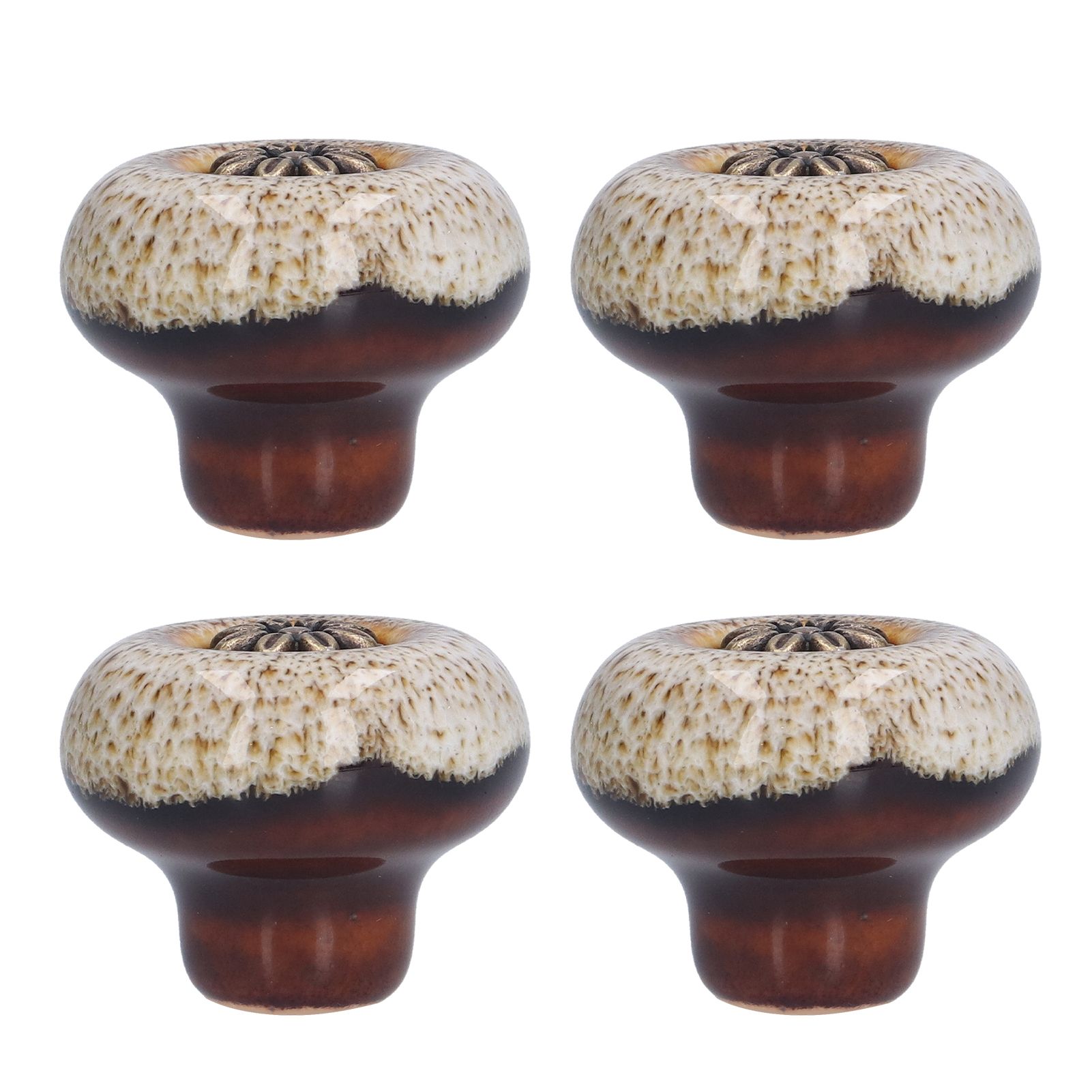 4 Set Cabinet Handle Retro Round Shaped Single Hole Door Knob for Home Bedroom view 4