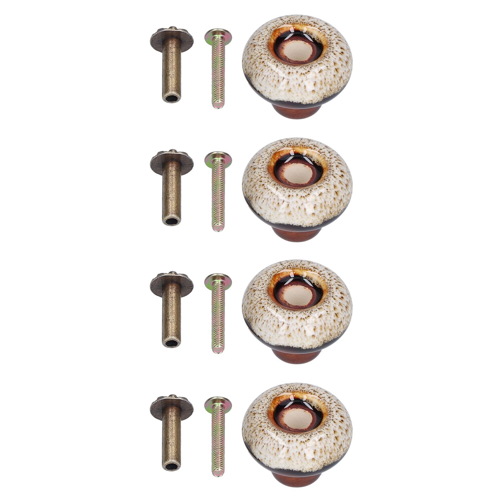 4 Set Cabinet Handle Retro Round Shaped Single Hole Door Knob for Home Bedroom view 7