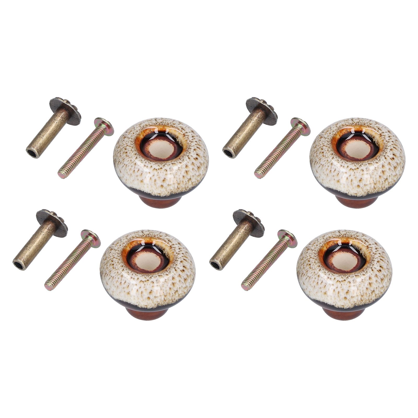 4 Set Cabinet Handle Retro Round Shaped Single Hole Door Knob for Home Bedroom view 9
