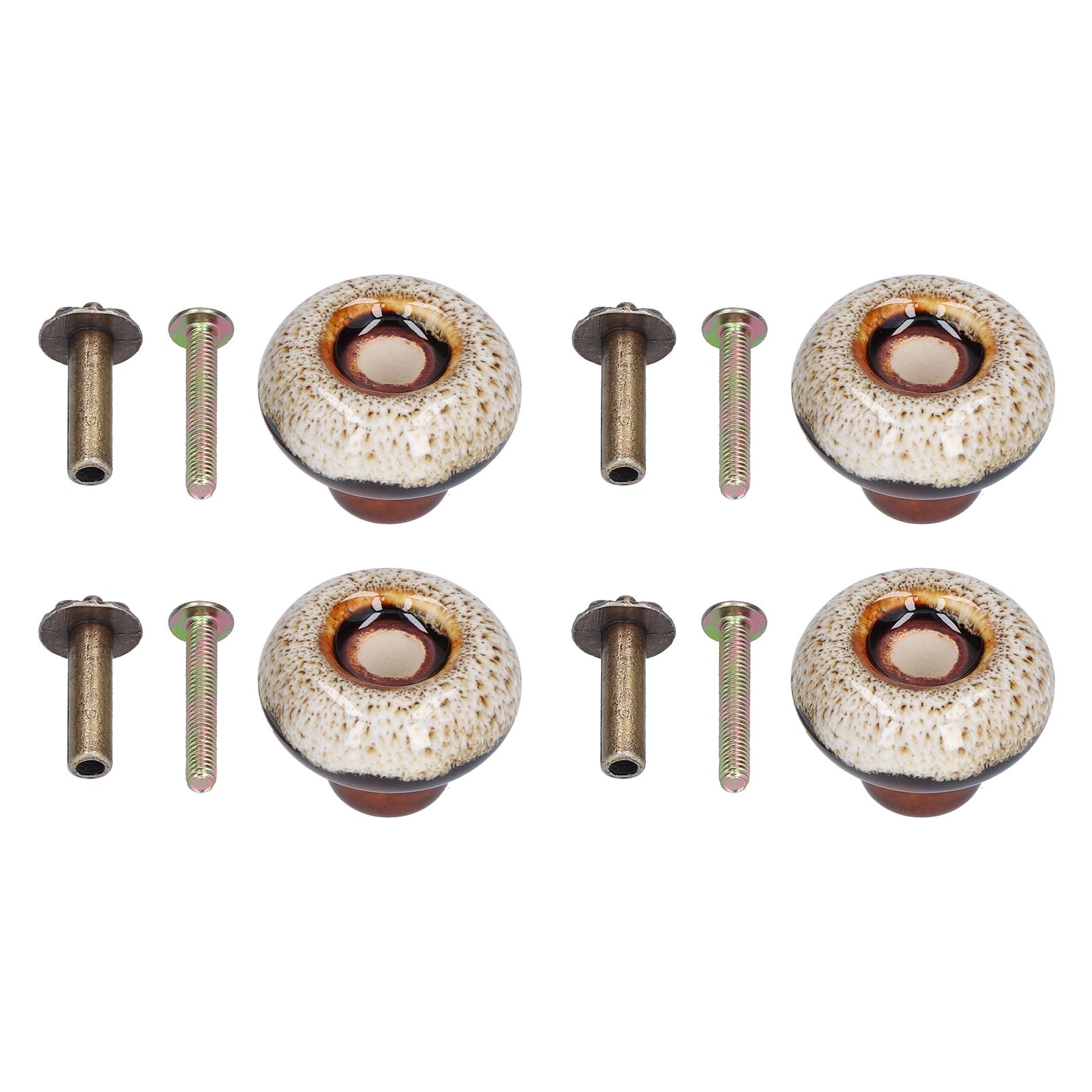 4 Set Cabinet Handle Retro Round Shaped Single Hole Door Knob for Home Bedroom view 10