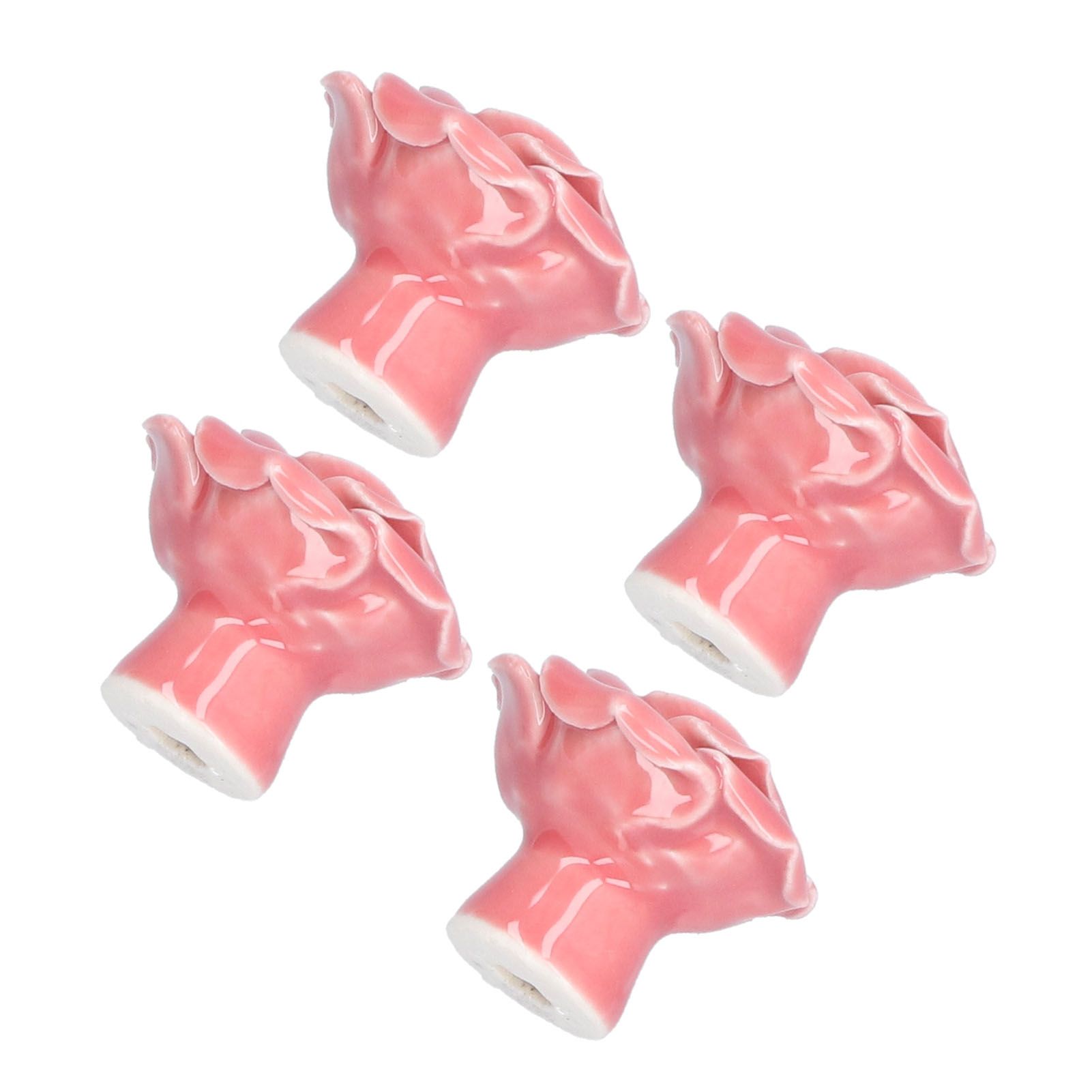 4 Set Rose Shaped Handle Modern Ceramic Cabinet Knob for Home Living Room view 9
