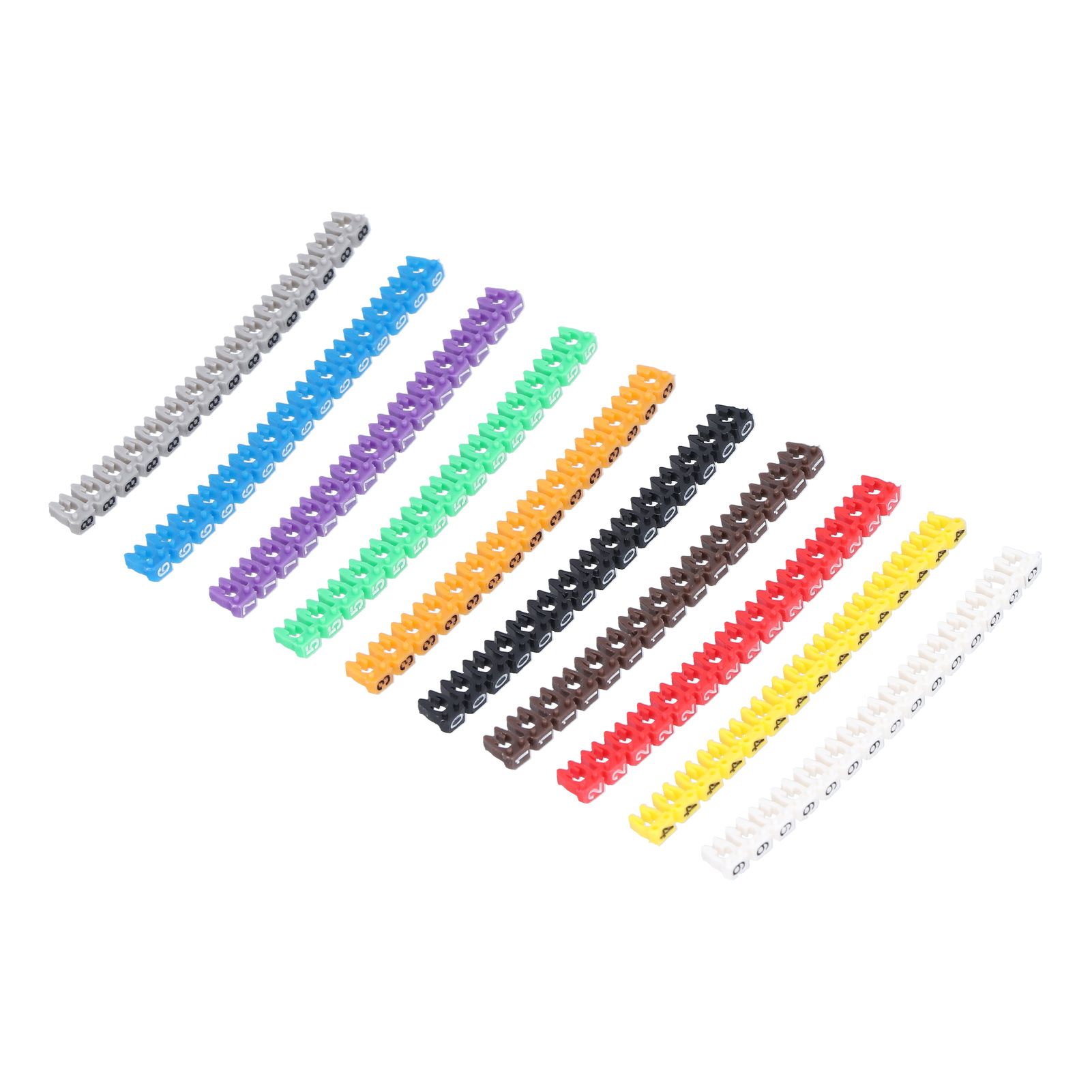 Clip On Cable Marker Waterproof Cable Identification Tube Colorful 0‑9 Number view 6