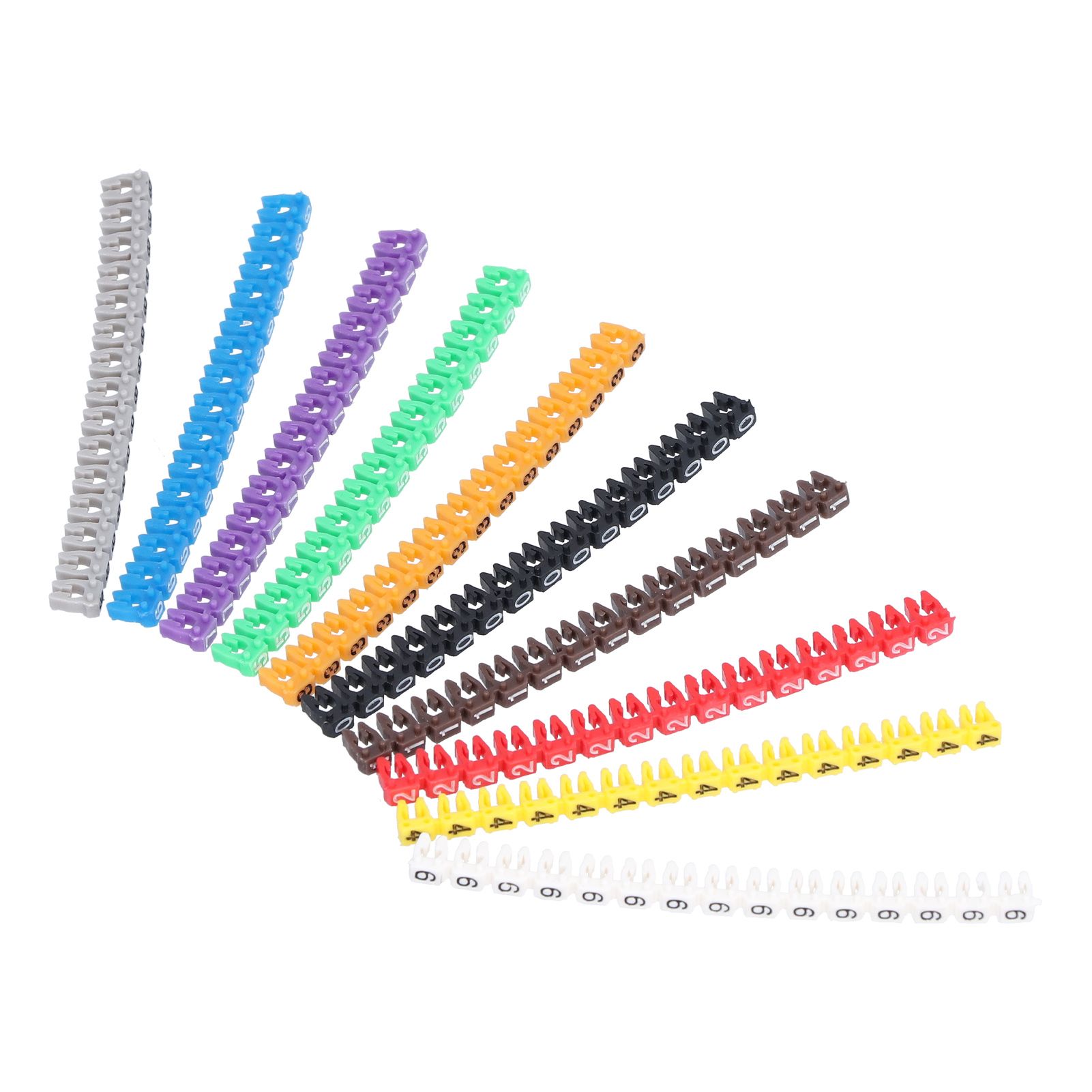 Clip On Cable Marker Waterproof Cable Identification Tube Colorful 0‑9 Number view 10