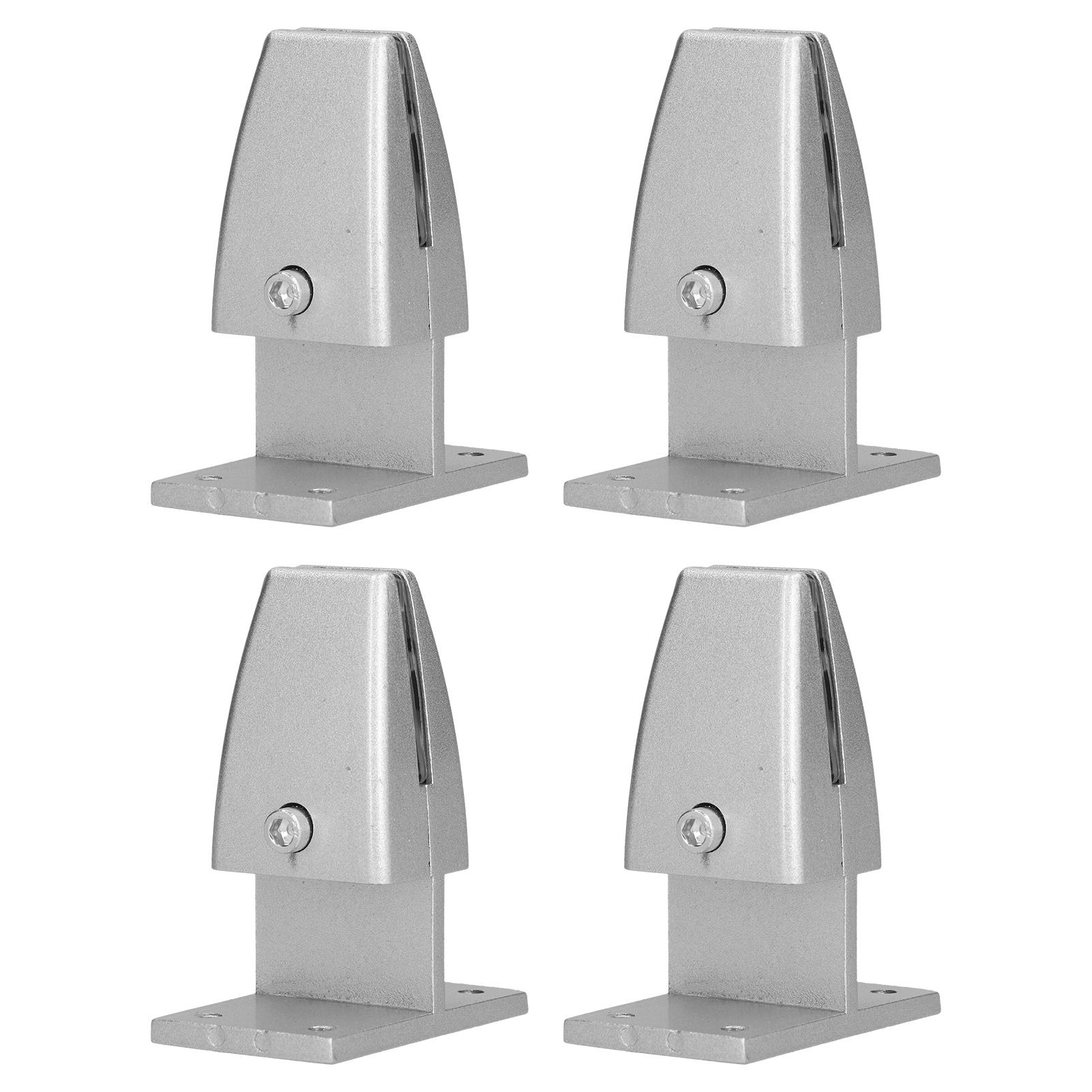 4pcs Desk Screen Baffle Clamp T Type Aluminum Alloy Silver Desktop Partition