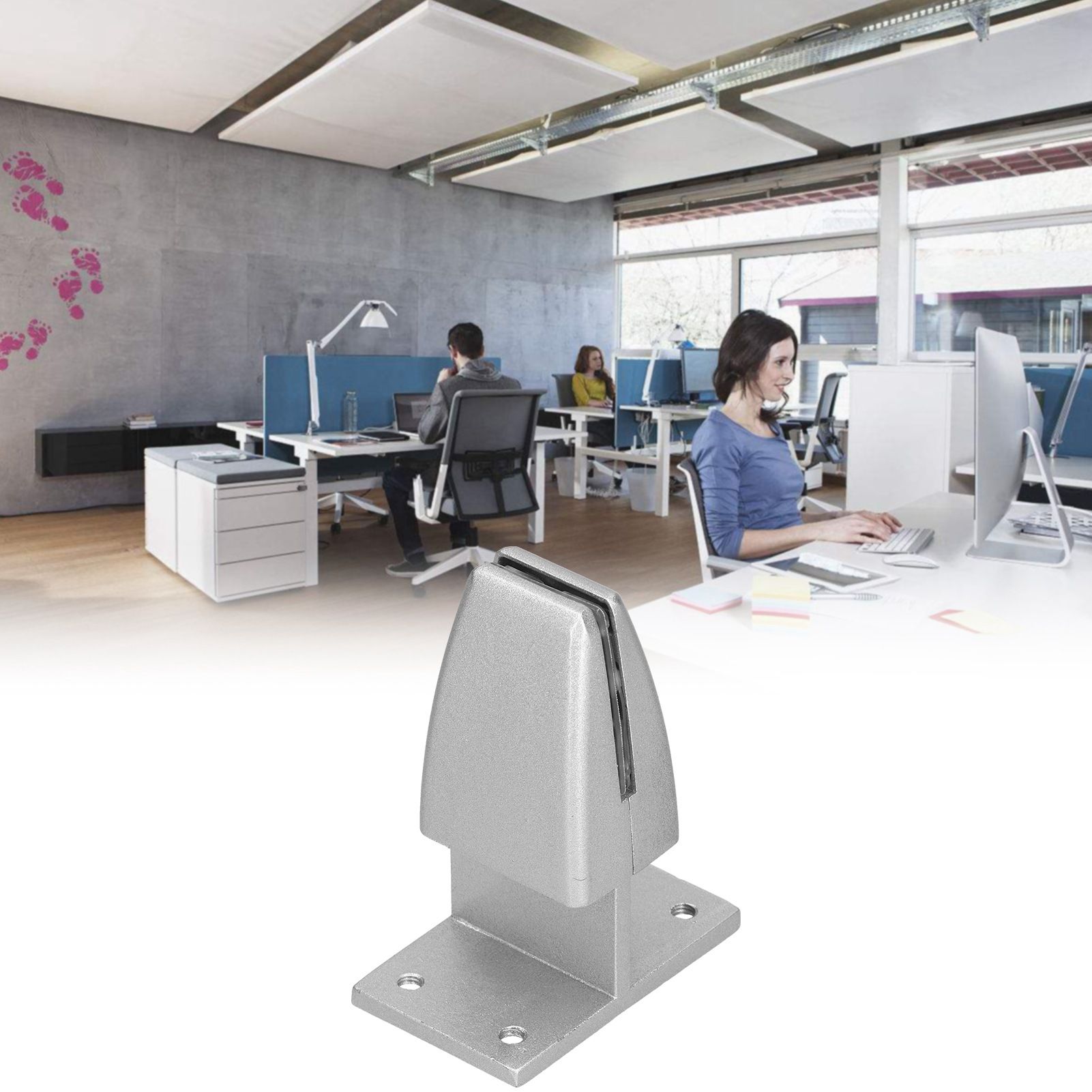 4pcs Desk Screen Baffle Clamp T Type Aluminum Alloy Silver Desktop Partition view 12