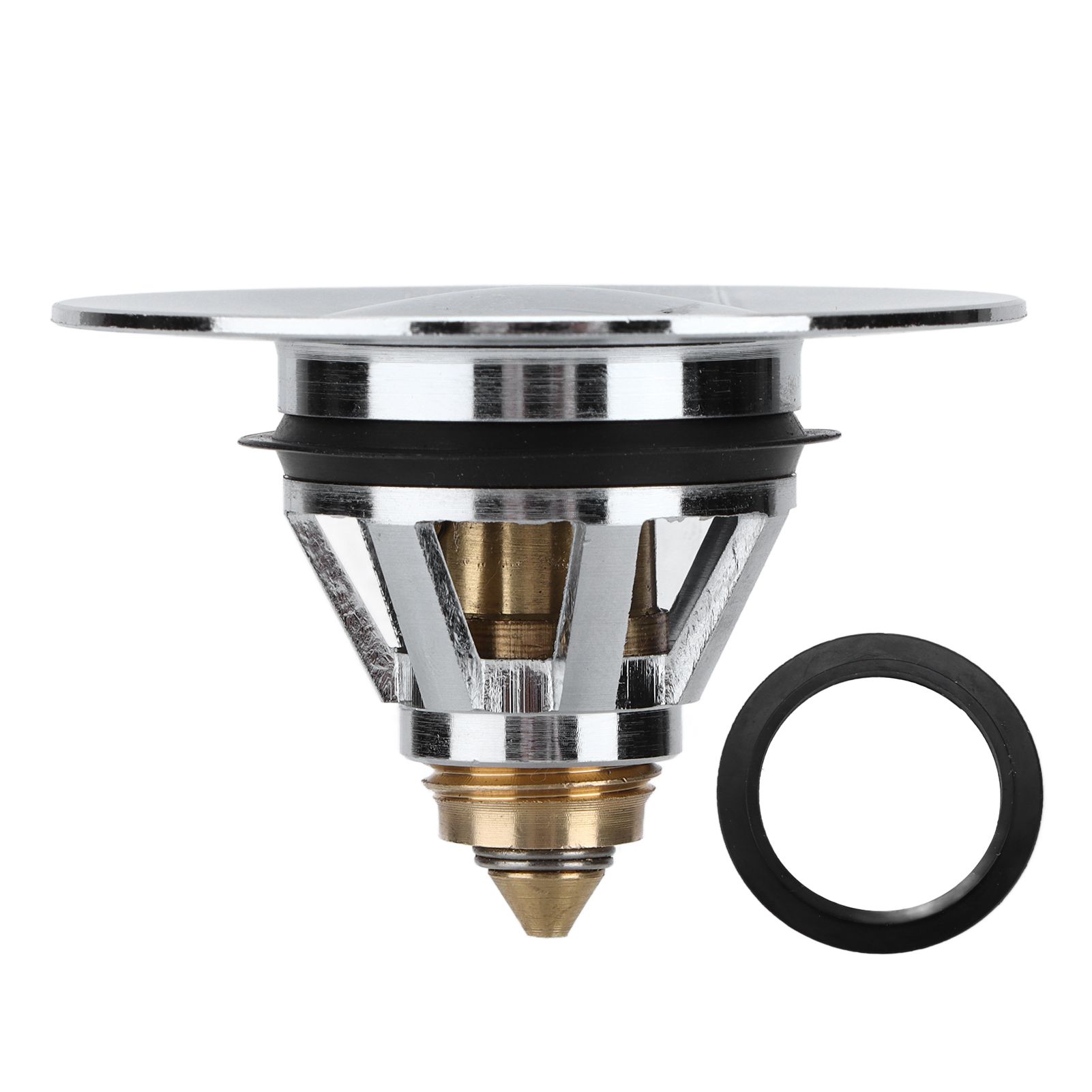 Wash Basin Bounce Drain Filter with Gasket Push Type Sink Draining Stopper — image 1