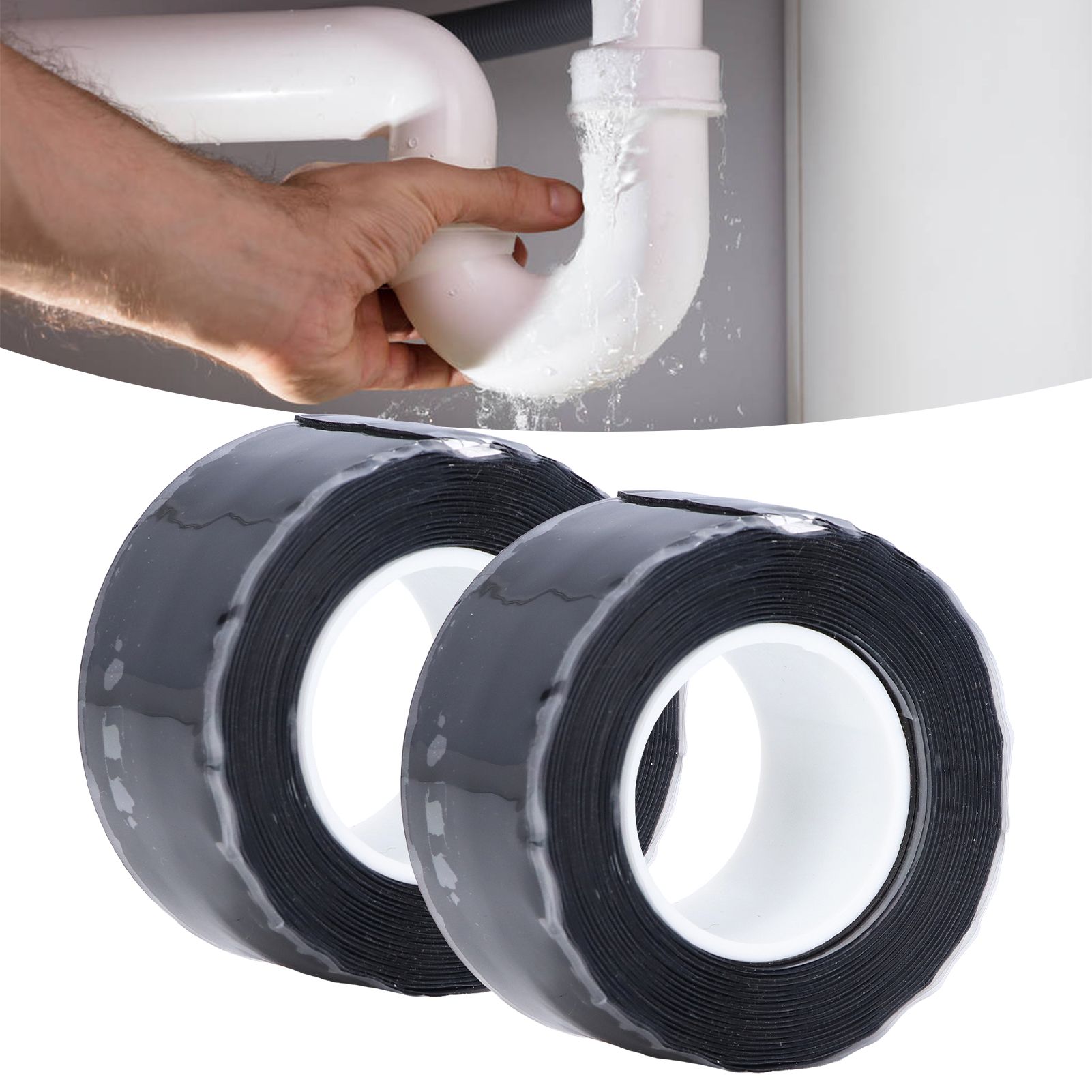 2 Roll/Set 2.5cmx3m Electrical Tape Silicone Self Fusing Tape Pipeline Water view 11