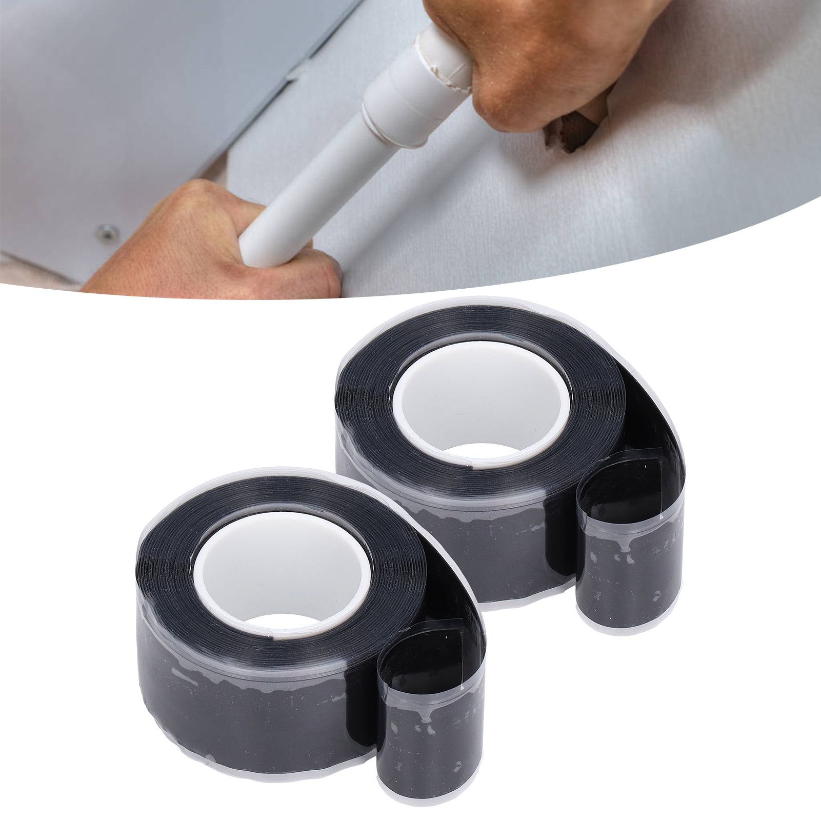 2 Roll/Set 2.5cmx3m Electrical Tape Silicone Self Fusing Tape Pipeline Water view 12