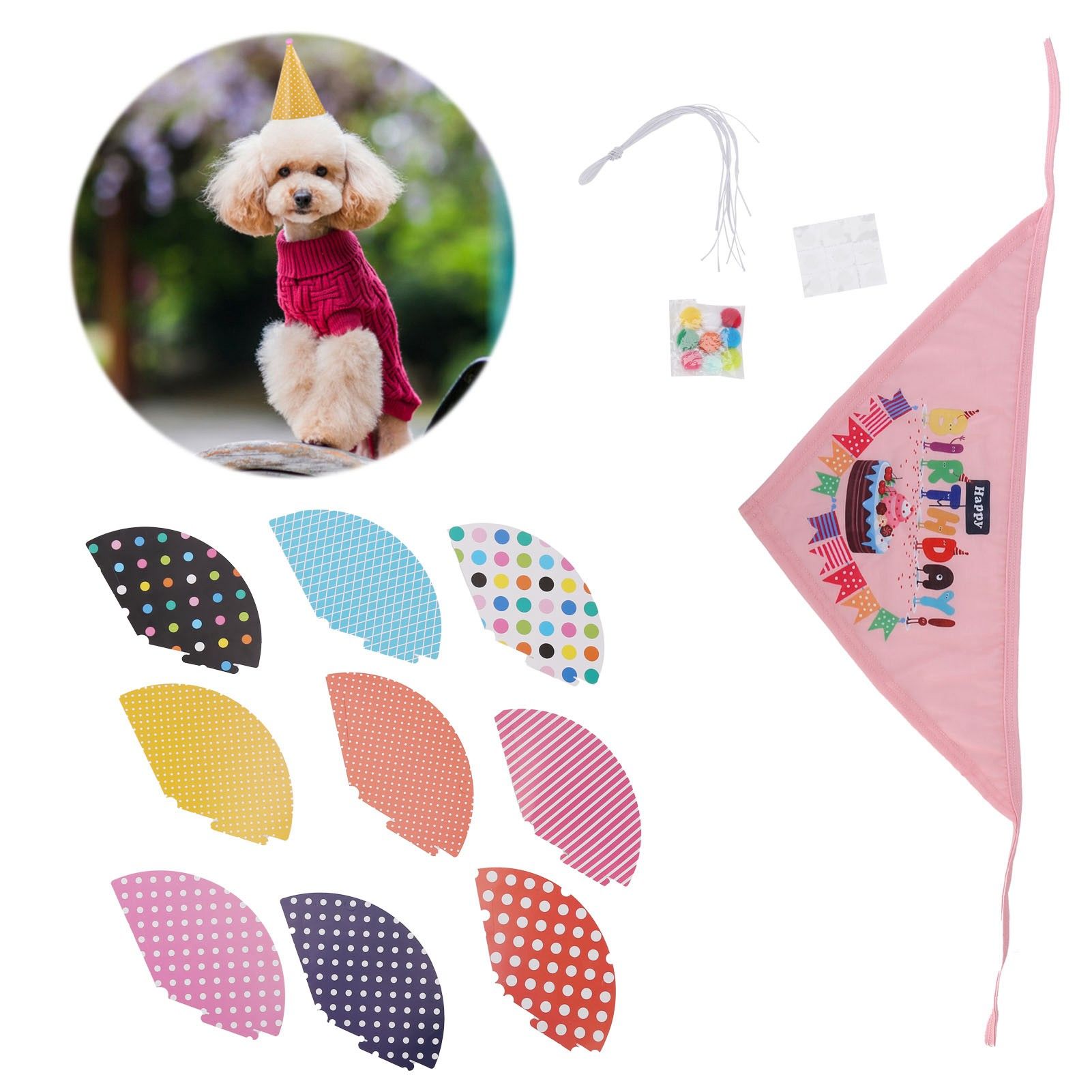 Dog Birthday Hat Creative Pet Birthday Party Hat Animal Dog One Year Old view 11