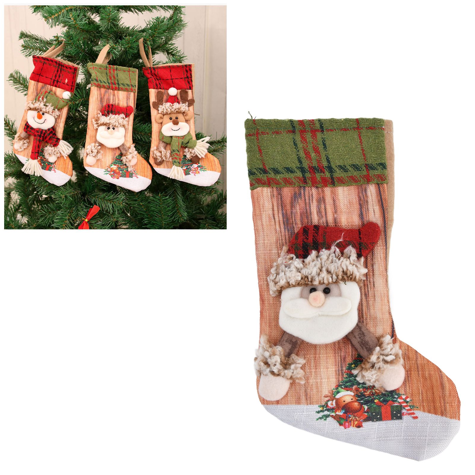 Christmas Stocking Three Dimensional Printed Christmas Stocking Gift Bag view 11