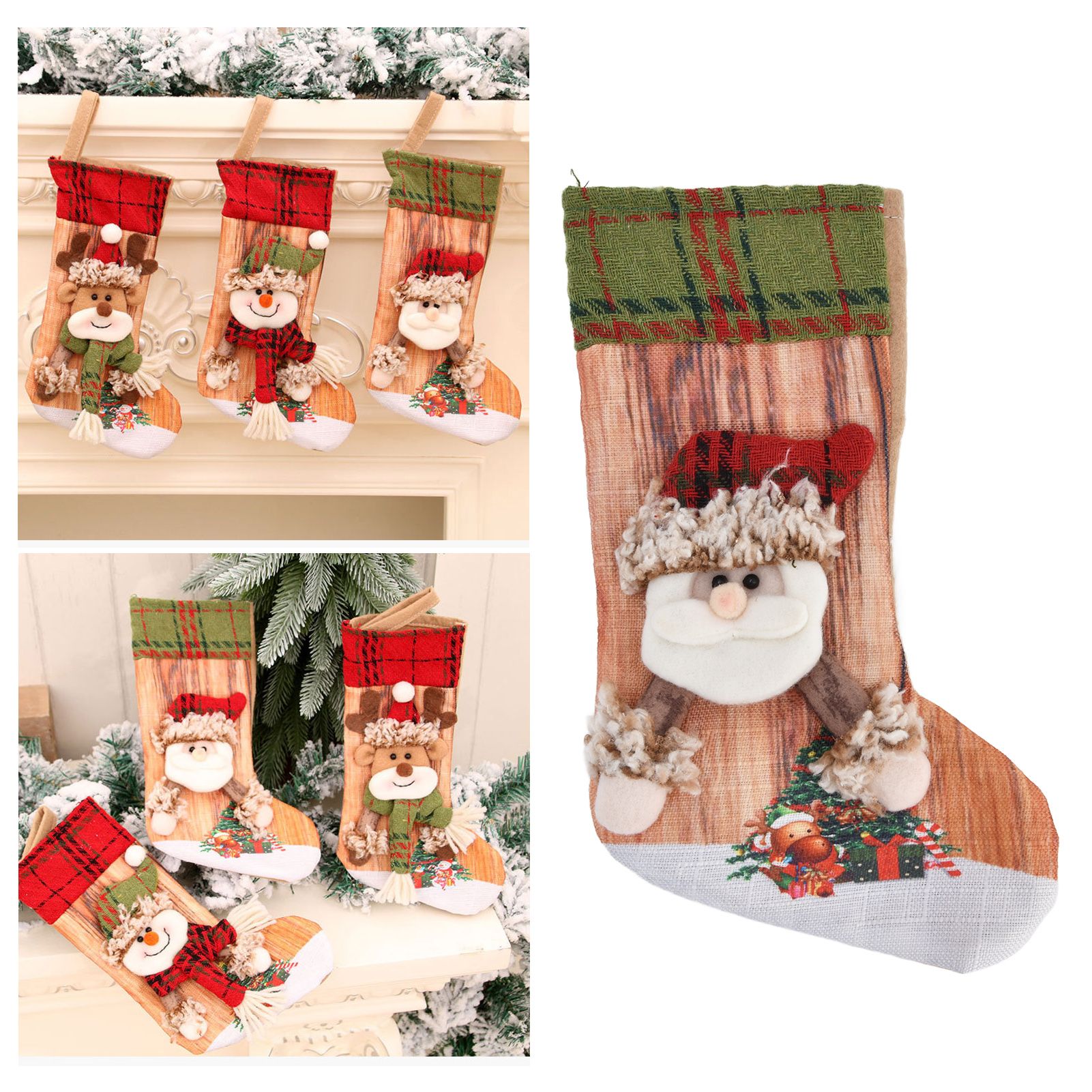 Christmas Stocking Three Dimensional Printed Christmas Stocking Gift Bag view 12
