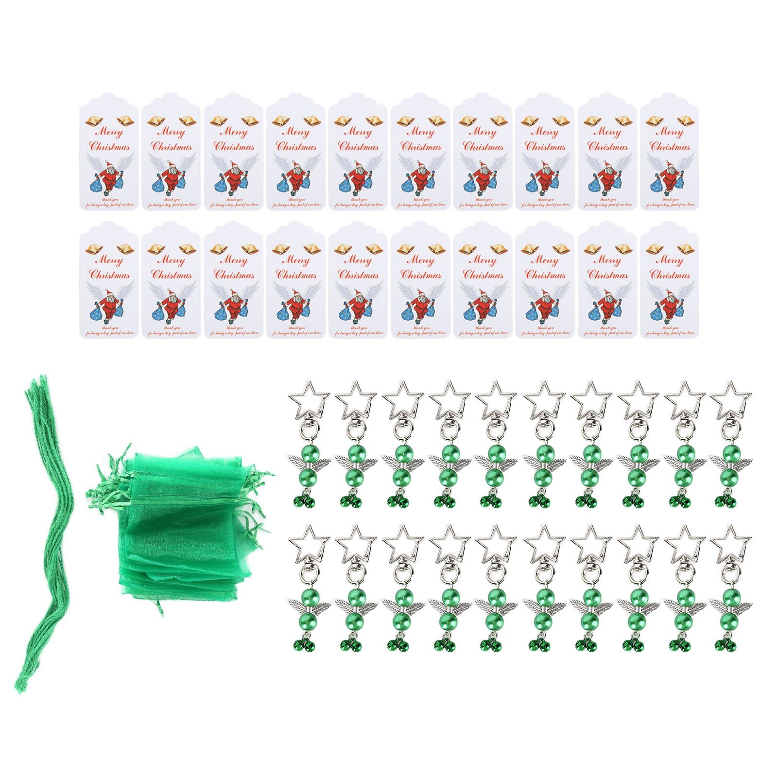 20PCS Keychain Bells Angel Stars Creative Christmas Decoration Gift Santa