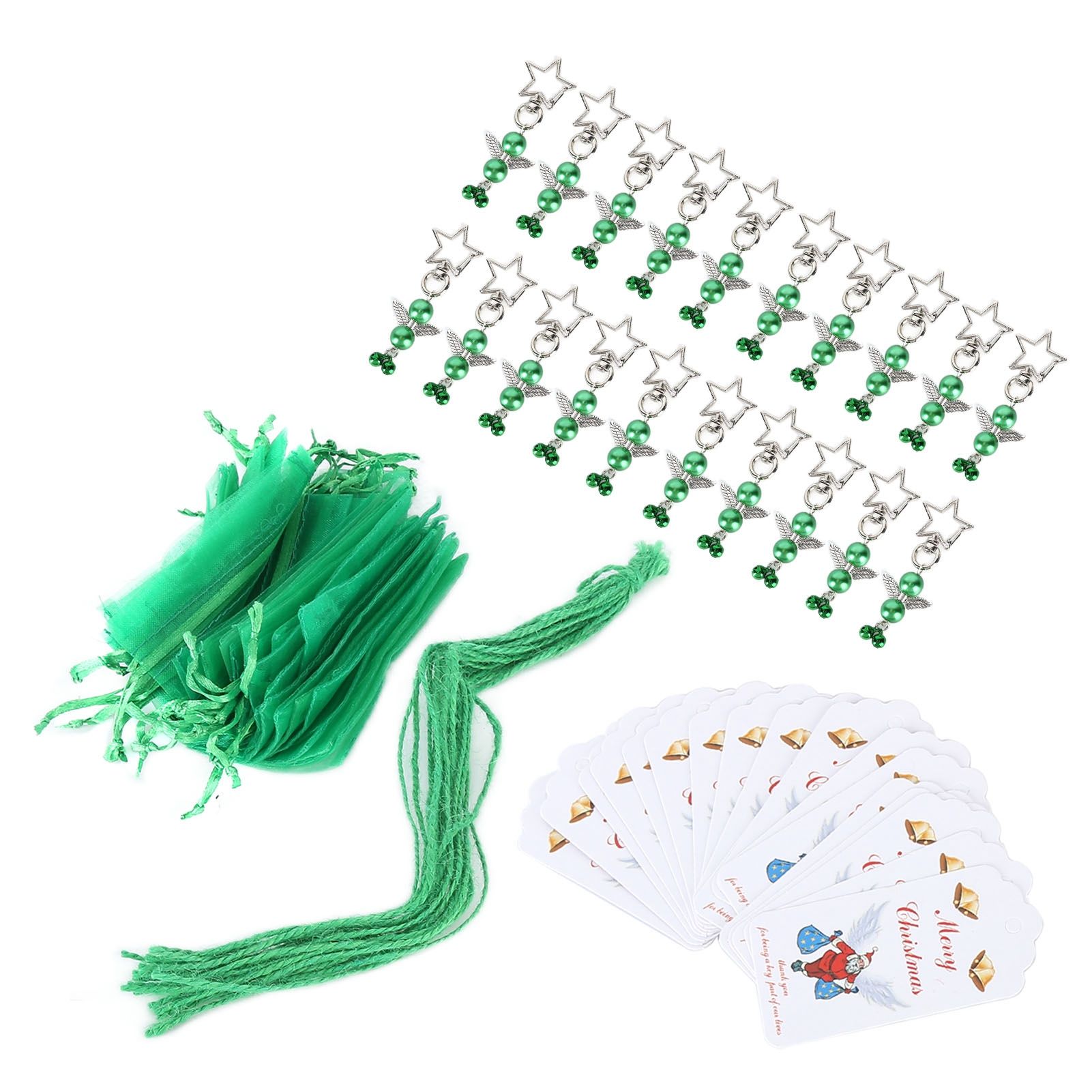 20PCS Keychain Bells Angel Stars Creative Christmas Decoration Gift Santa view 3