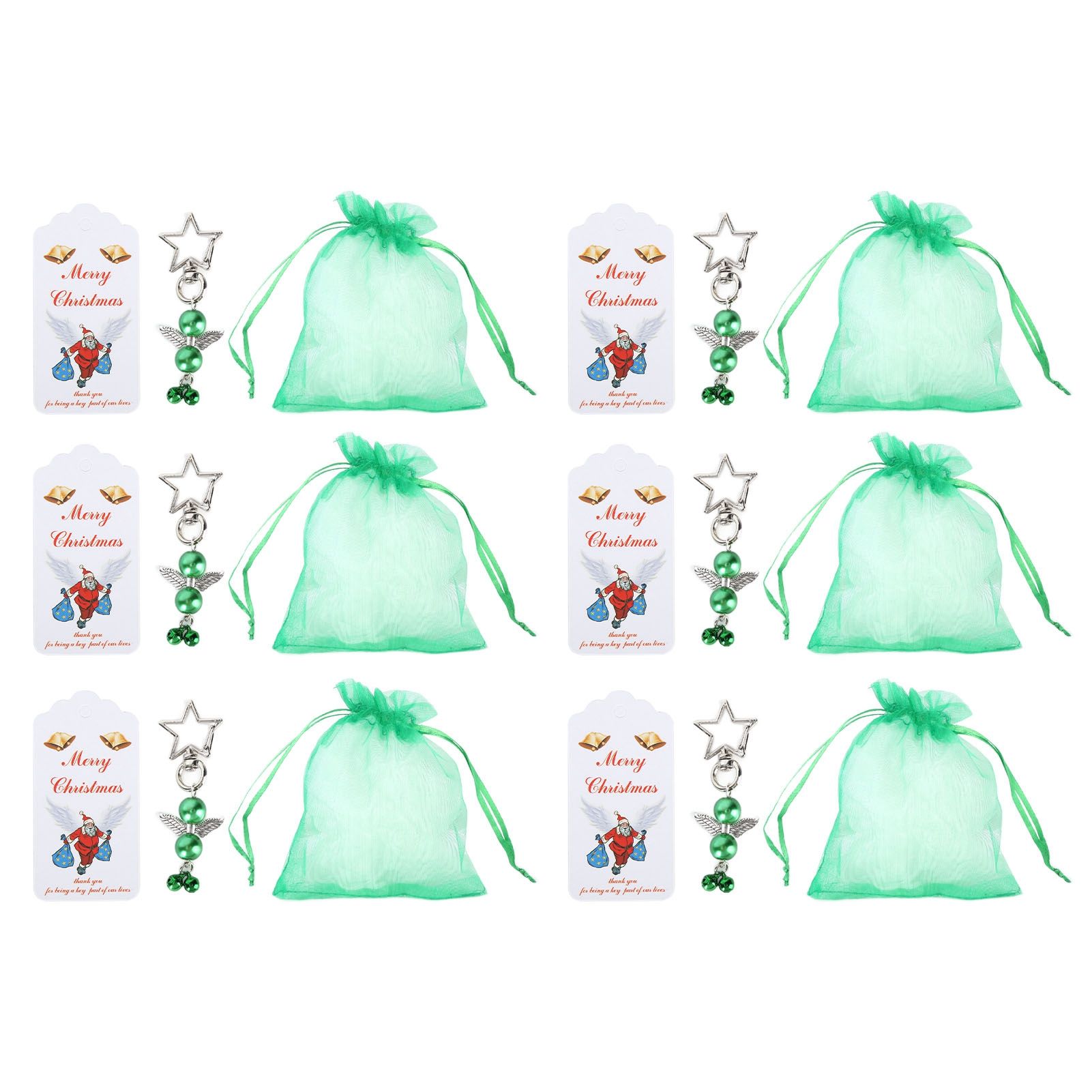 20PCS Keychain Bells Angel Stars Creative Christmas Decoration Gift Santa view 4