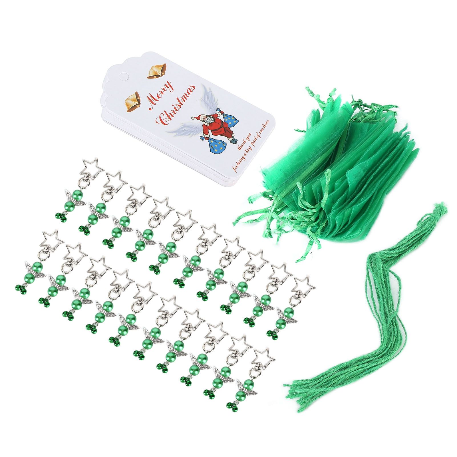 20PCS Keychain Bells Angel Stars Creative Christmas Decoration Gift Santa view 8