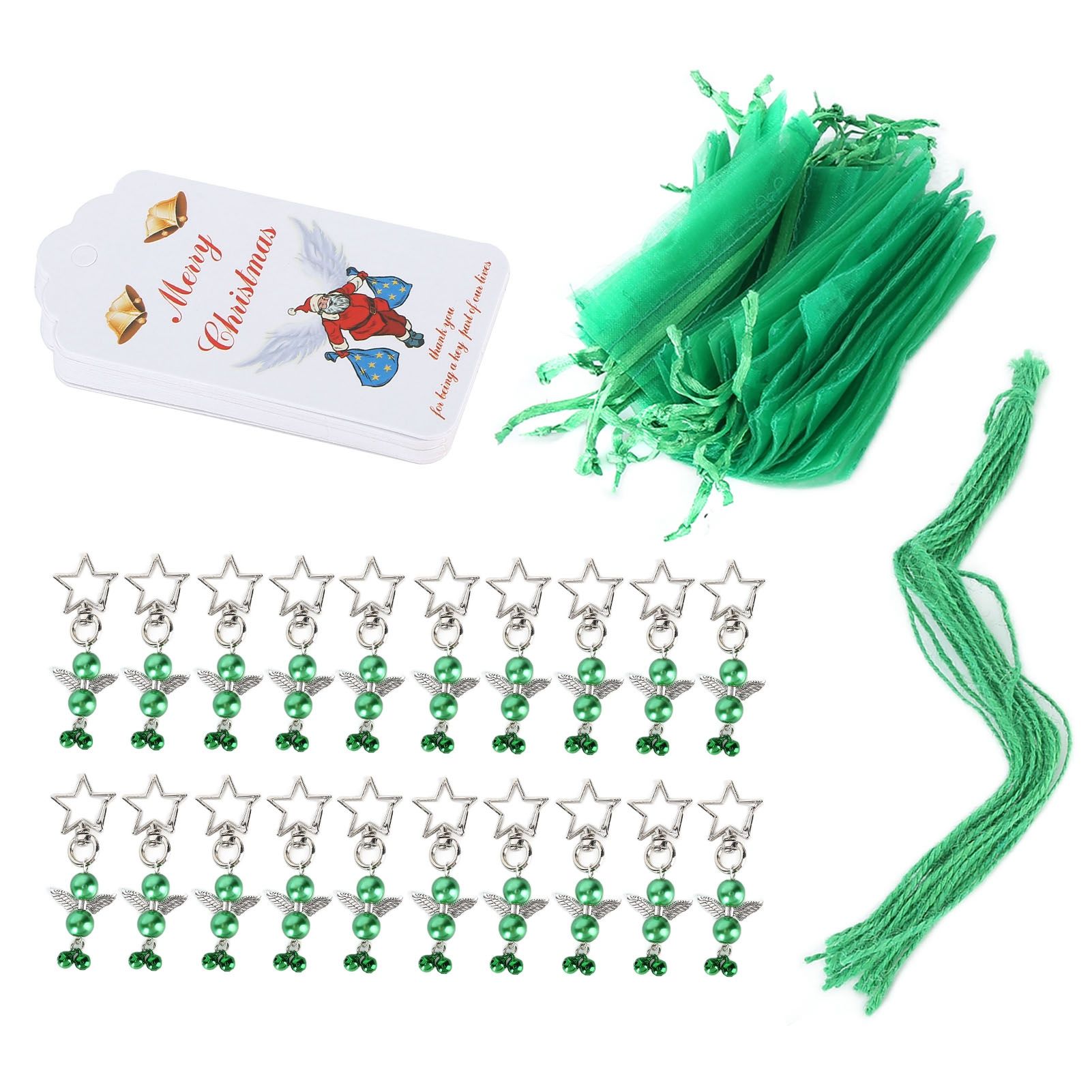 20PCS Keychain Bells Angel Stars Creative Christmas Decoration Gift Santa view 9