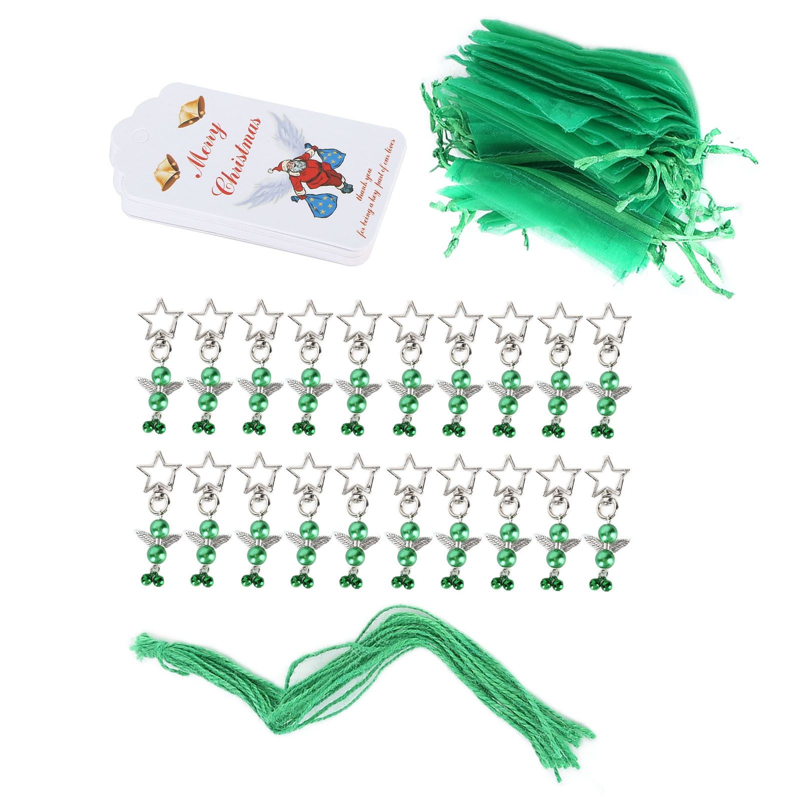 20PCS Keychain Bells Angel Stars Creative Christmas Decoration Gift Santa view 10