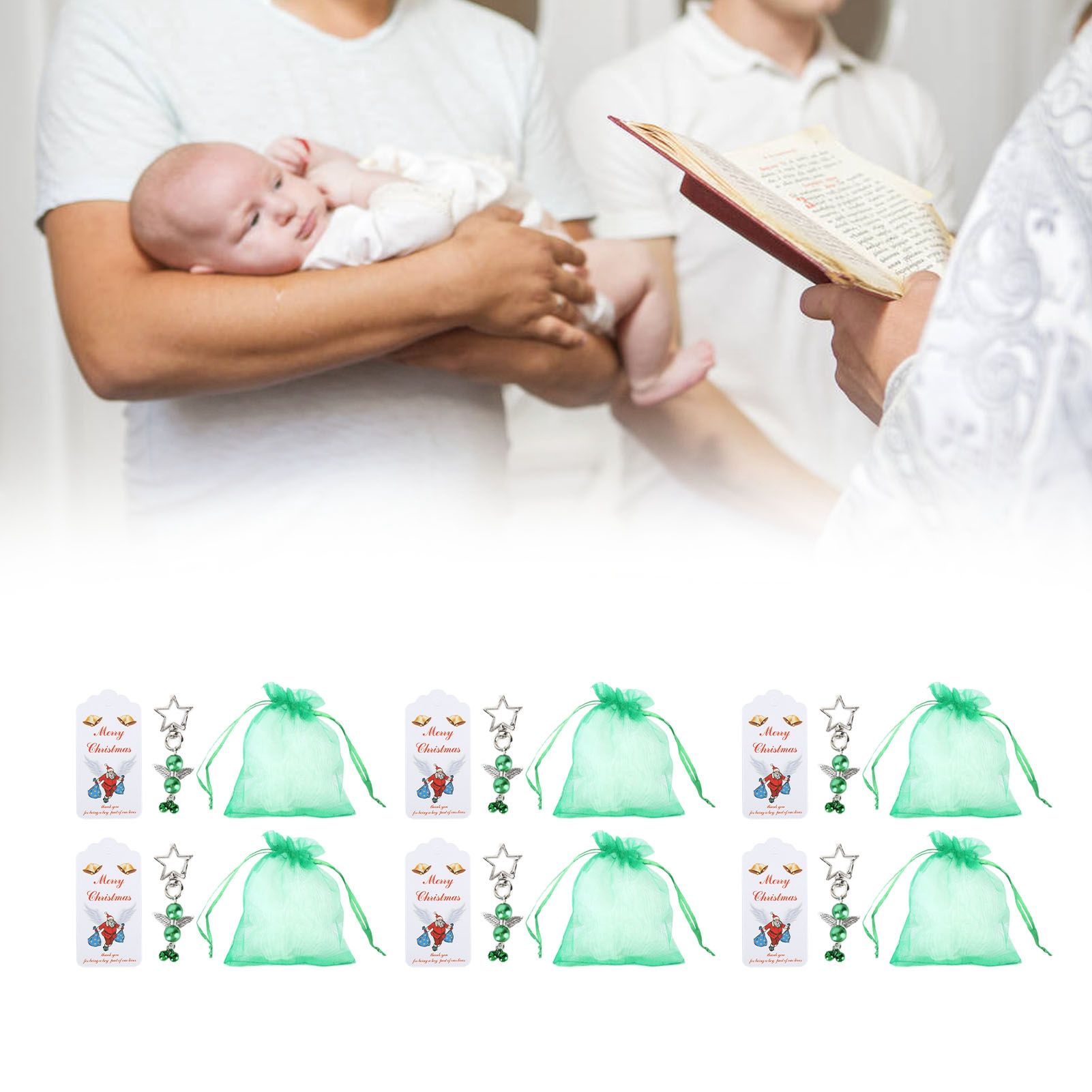 20PCS Keychain Bells Angel Stars Creative Christmas Decoration Gift Santa view 11