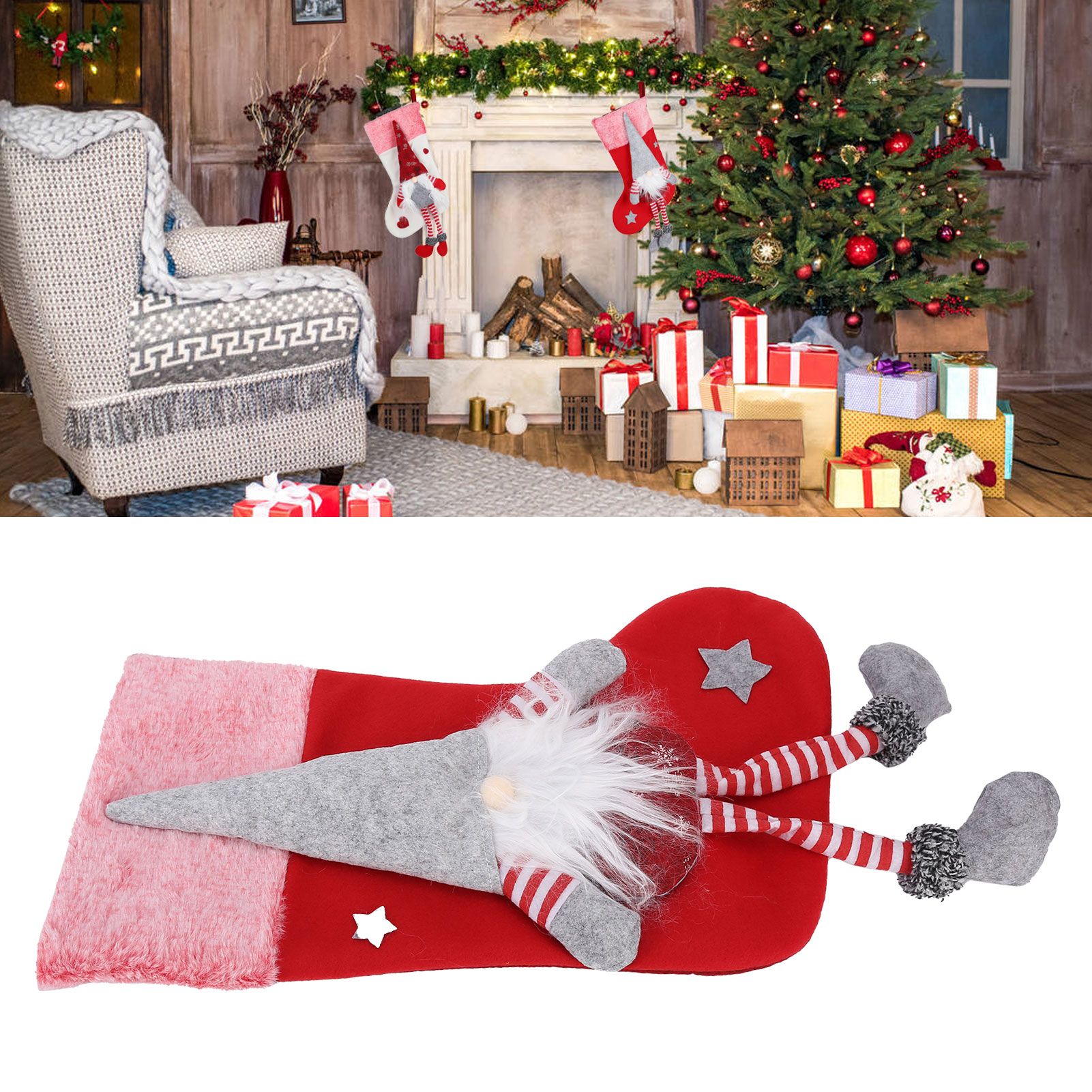 Christmas Hanging Ornaments Plush Faceless Old Man Christmas Stockings view 11