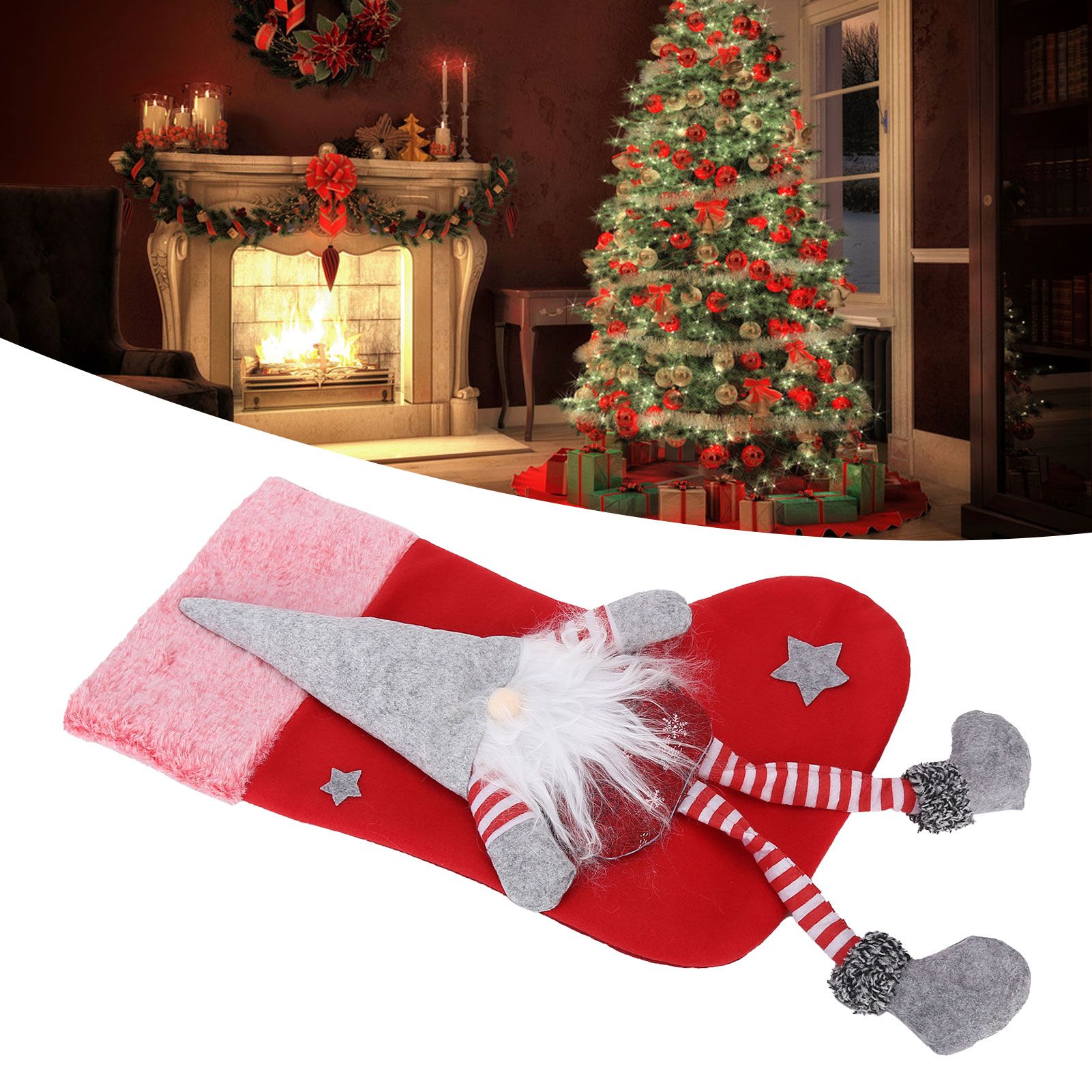 Christmas Hanging Ornaments Plush Faceless Old Man Christmas Stockings view 12