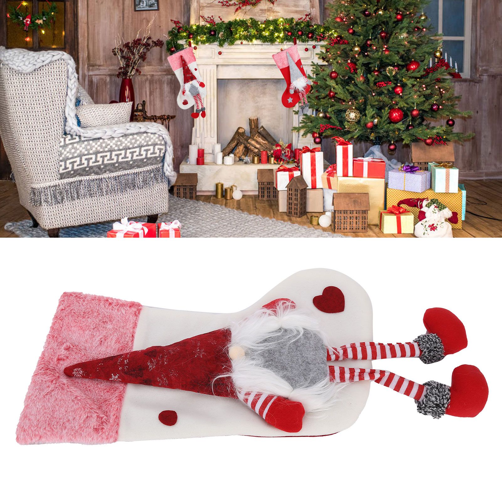 Christmas Ornaments Christmas Ornaments with Legs Plush Faceless Old Man in view 12