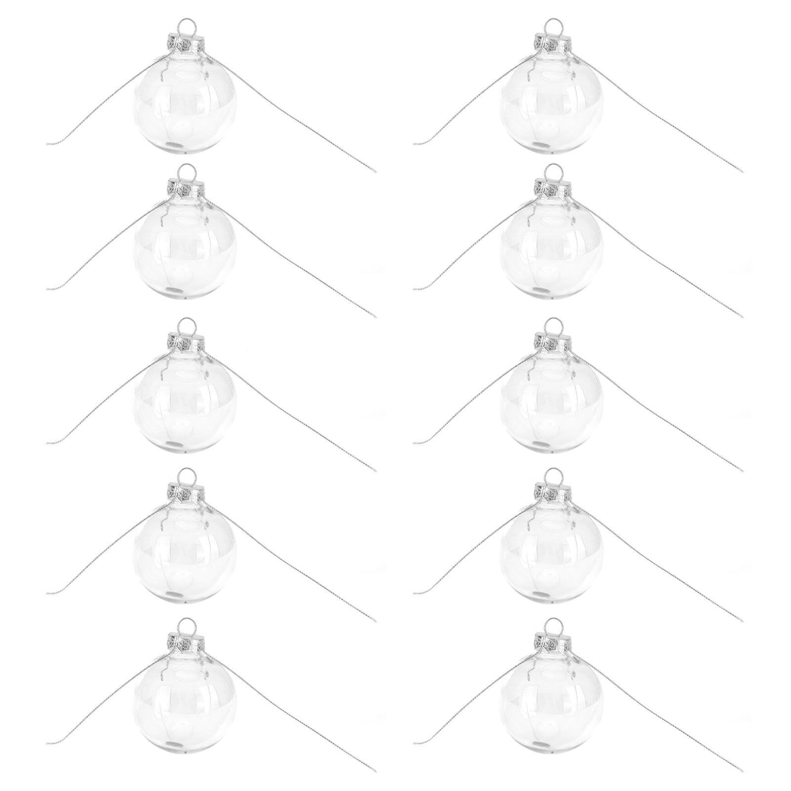 10Pcs/Set Decorative Hanging Ball Reusable Fillable Transparent Christmas Ball — image 1