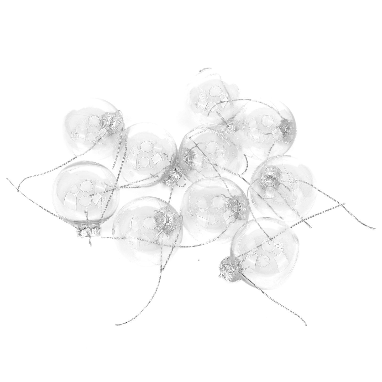 10Pcs/Set Decorative Hanging Ball Reusable Fillable Transparent Christmas Ball view 2