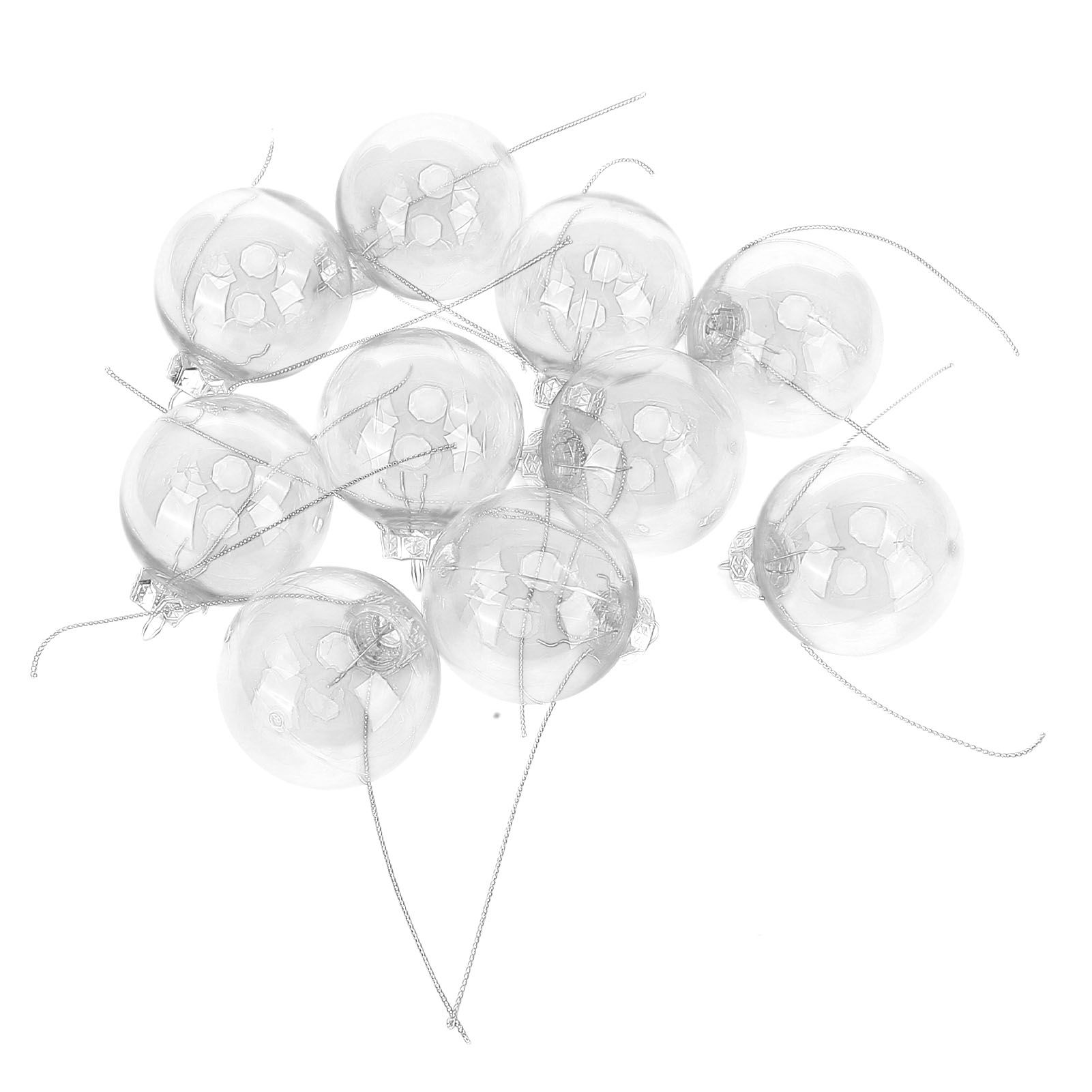 10Pcs/Set Decorative Hanging Ball Reusable Fillable Transparent Christmas Ball view 3