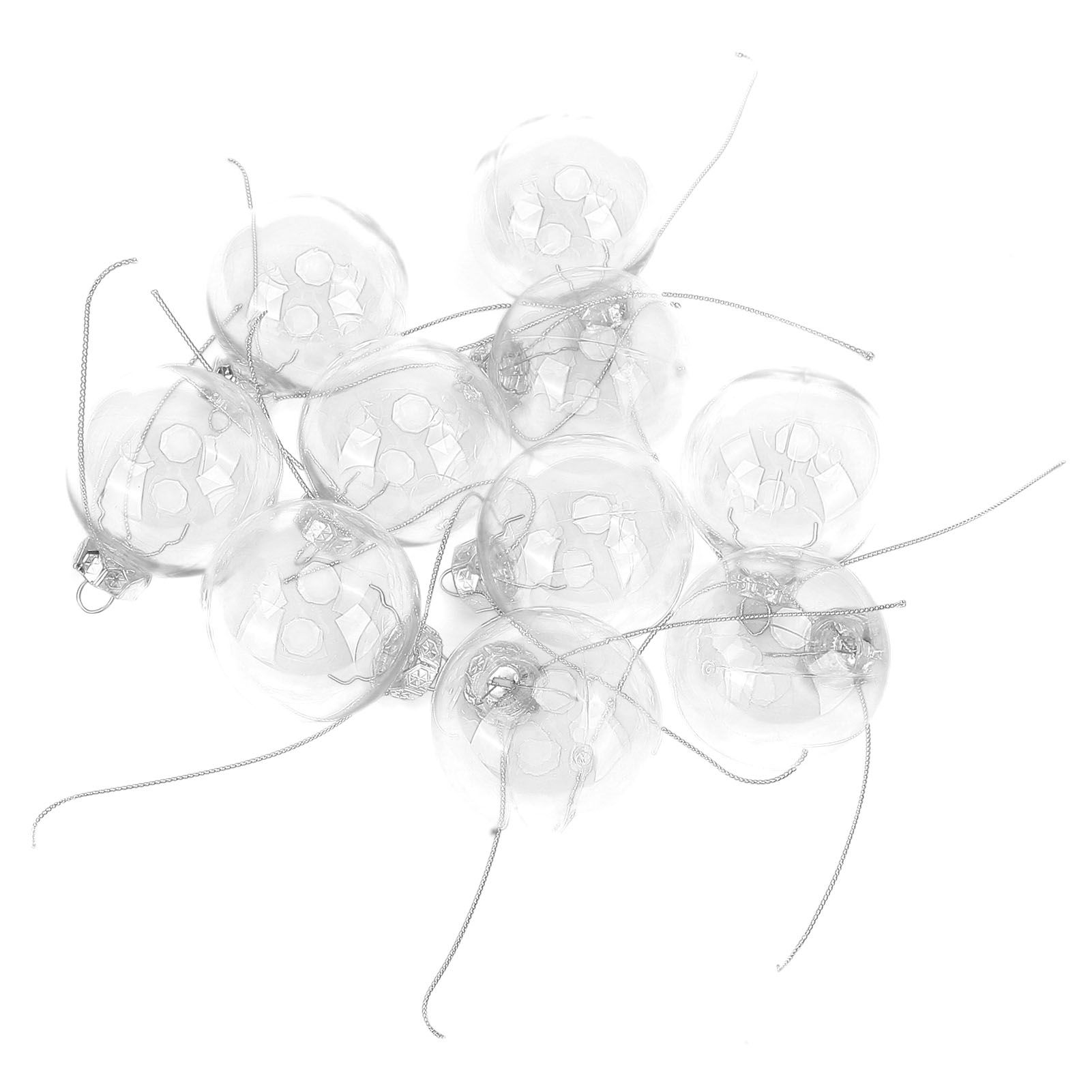 10Pcs/Set Decorative Hanging Ball Reusable Fillable Transparent Christmas Ball view 5