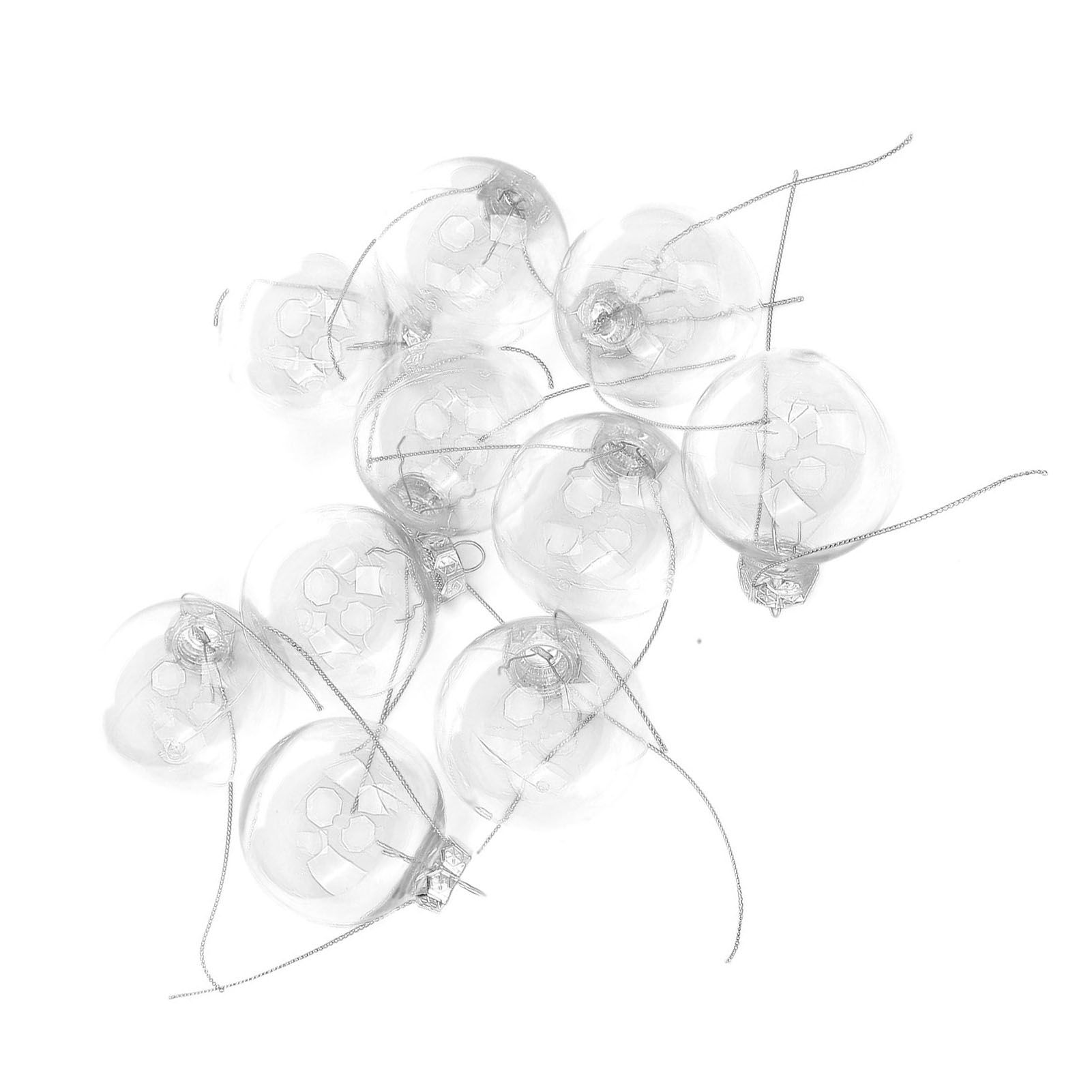 10Pcs/Set Decorative Hanging Ball Reusable Fillable Transparent Christmas Ball view 10