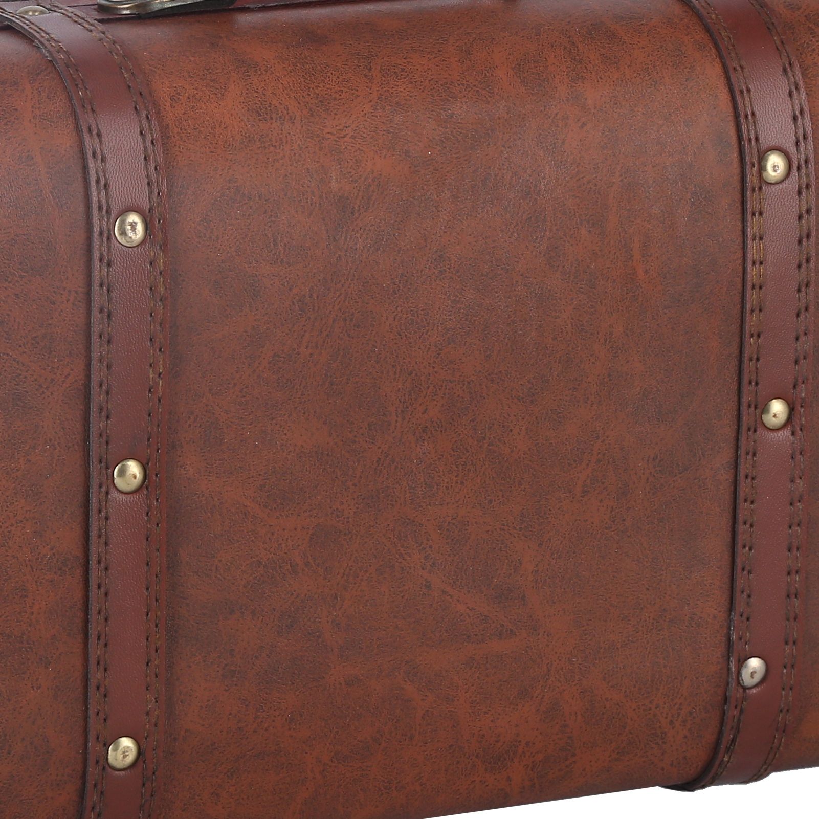 Antique Suitcase Portable Wooden Storage Chest Collection Ornaments view 15