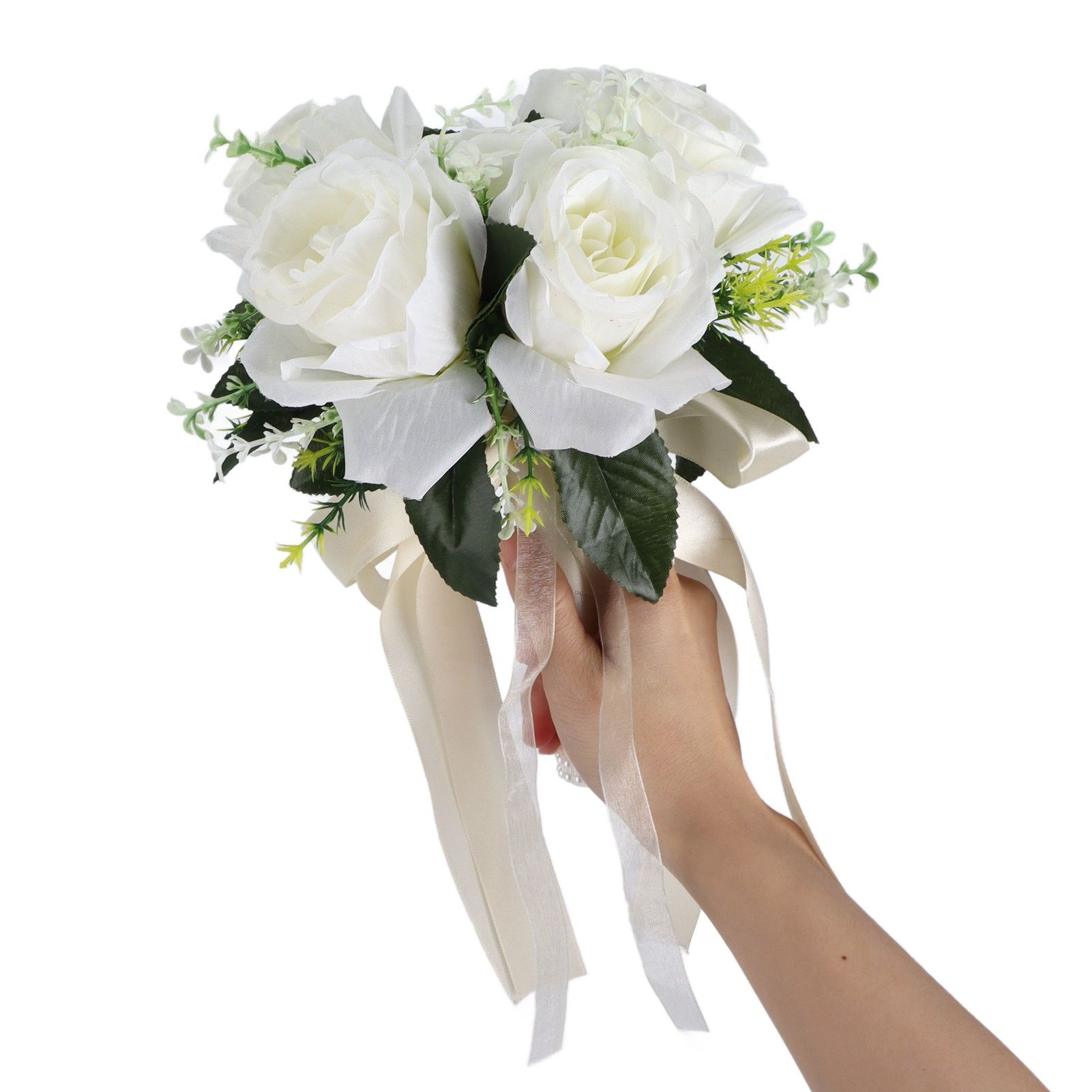 Artificial Wedding Bouquet Silk Flower Simulation Rose Bouquet for Bride view 10
