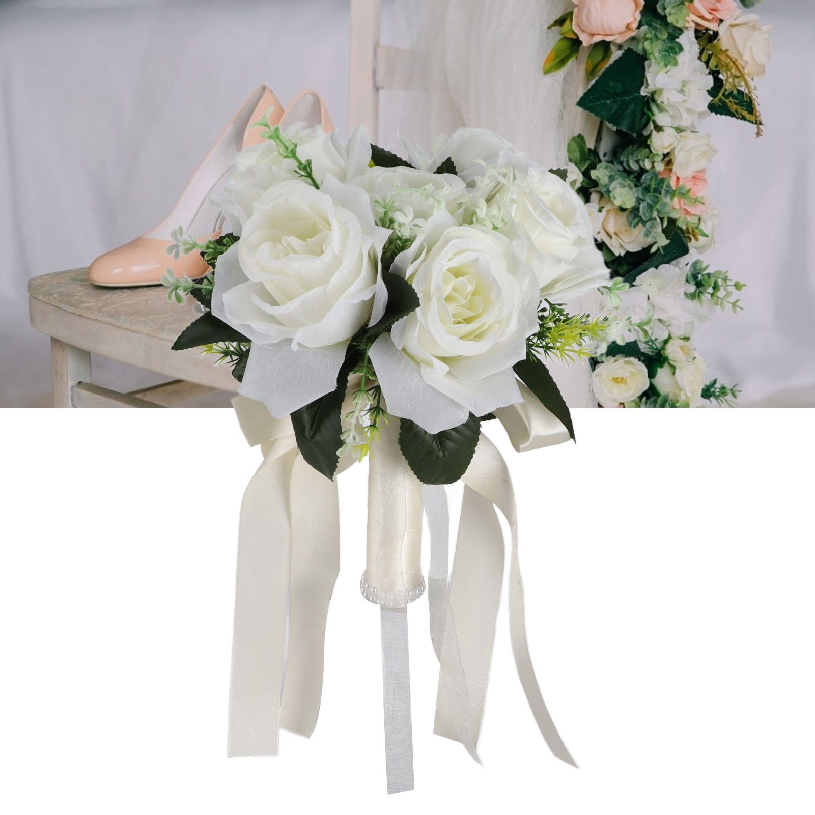Artificial Wedding Bouquet Silk Flower Simulation Rose Bouquet for Bride view 11