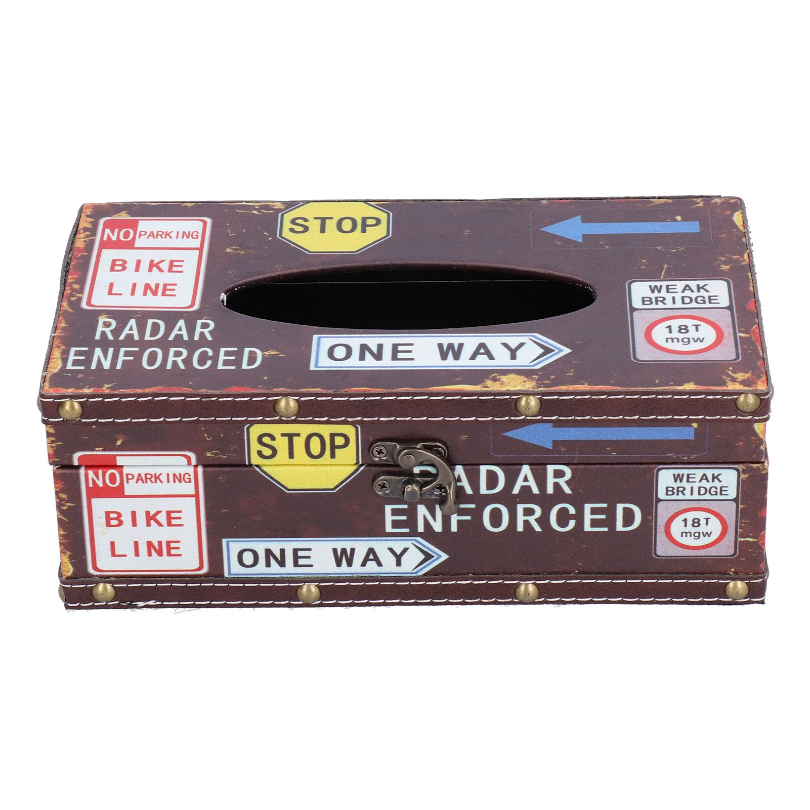 Tissue Box Vintage Composite Wood Napkin Paper Box for Household Living Room view 2