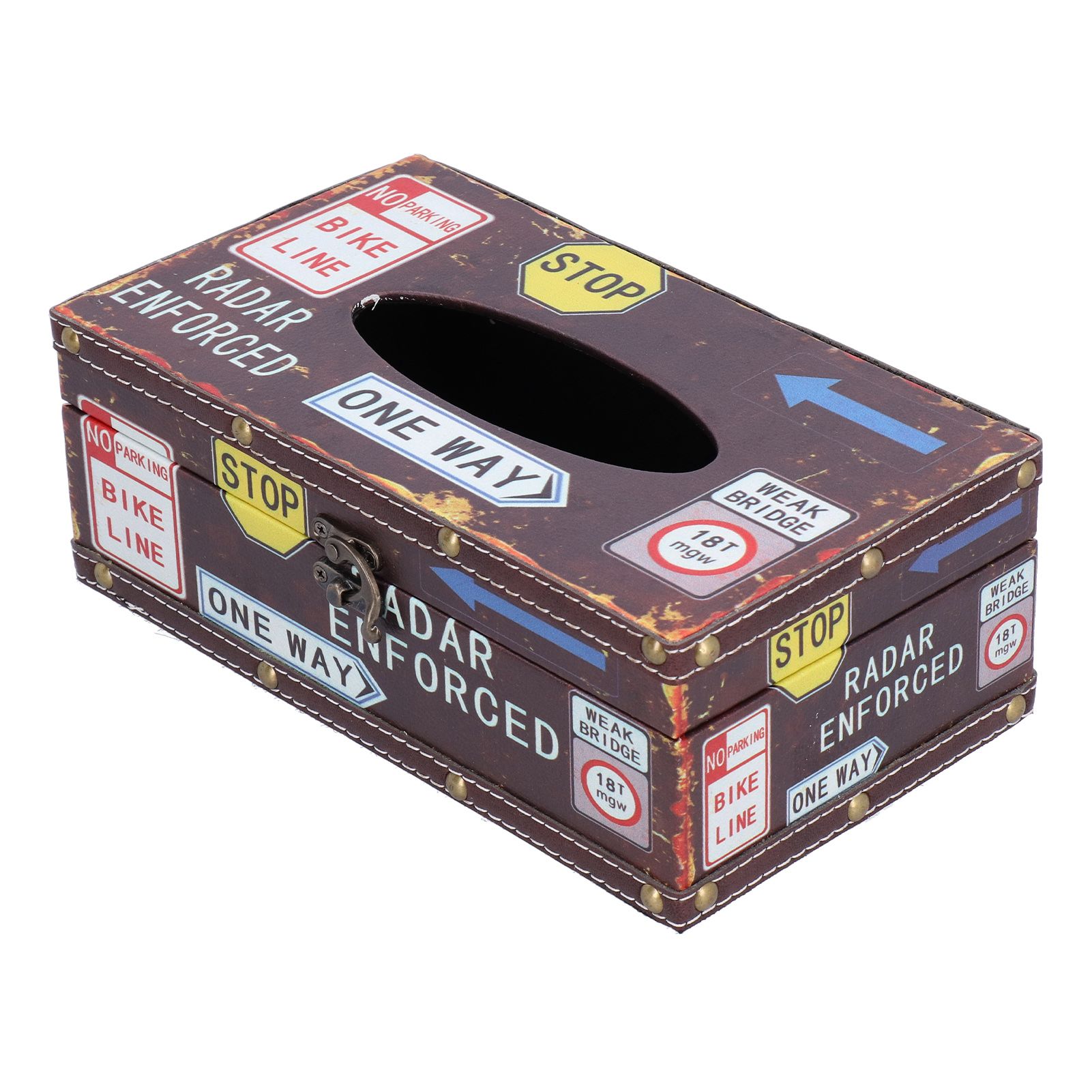 Tissue Box Vintage Composite Wood Napkin Paper Box for Household Living Room view 3