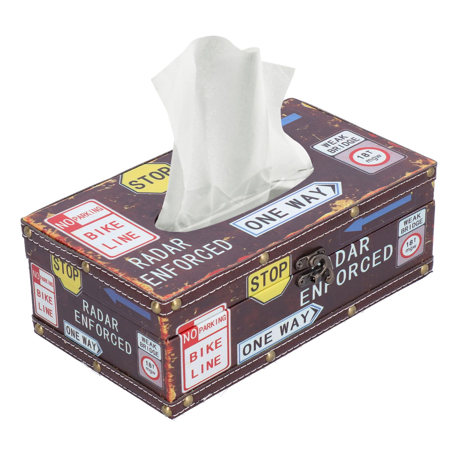 Tissue Box Vintage Composite Wood Napkin Paper Box for Household Living Room view 11