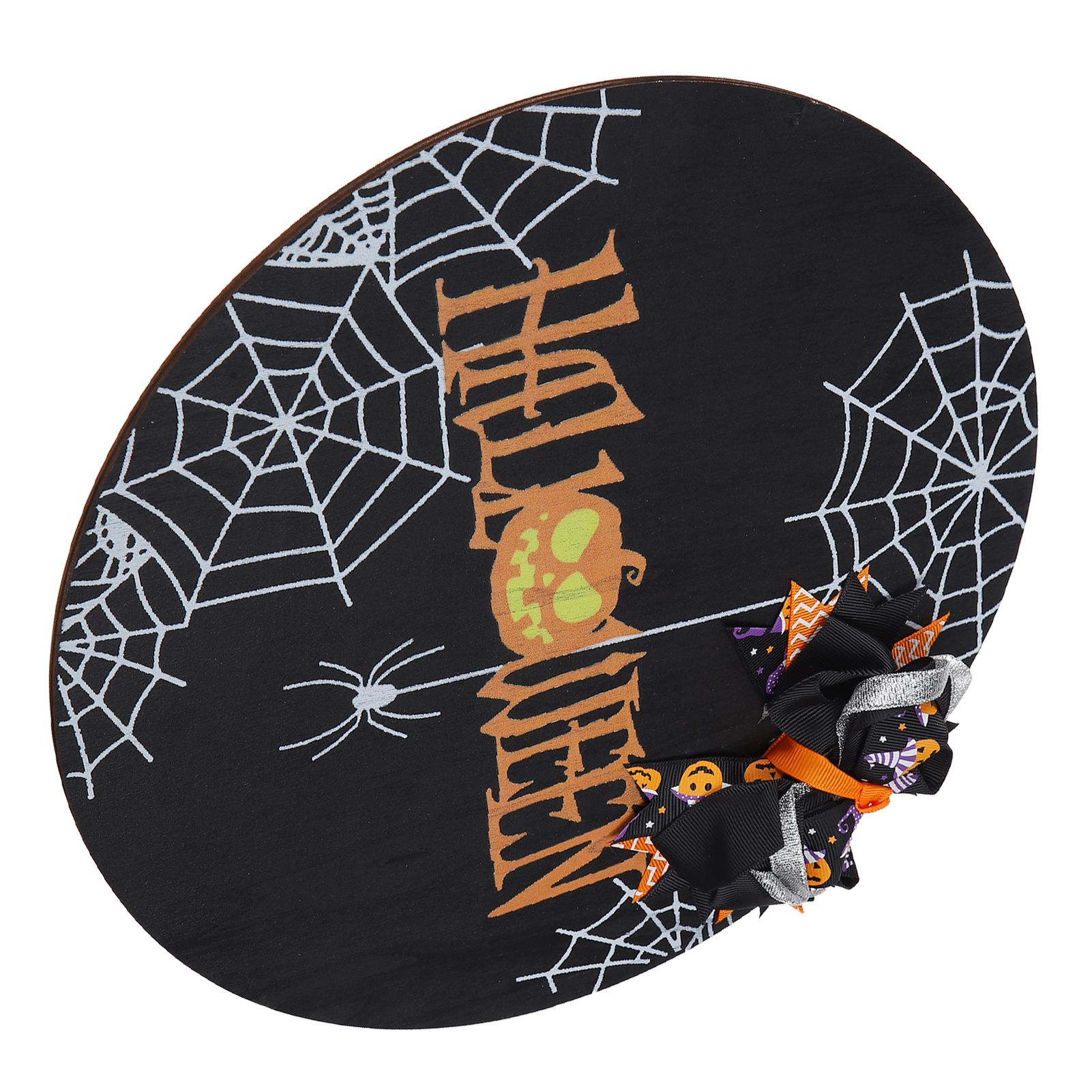Spider Web Pattern Welcome Sign Wooden Hanging Door Hanger for Halloween view 8