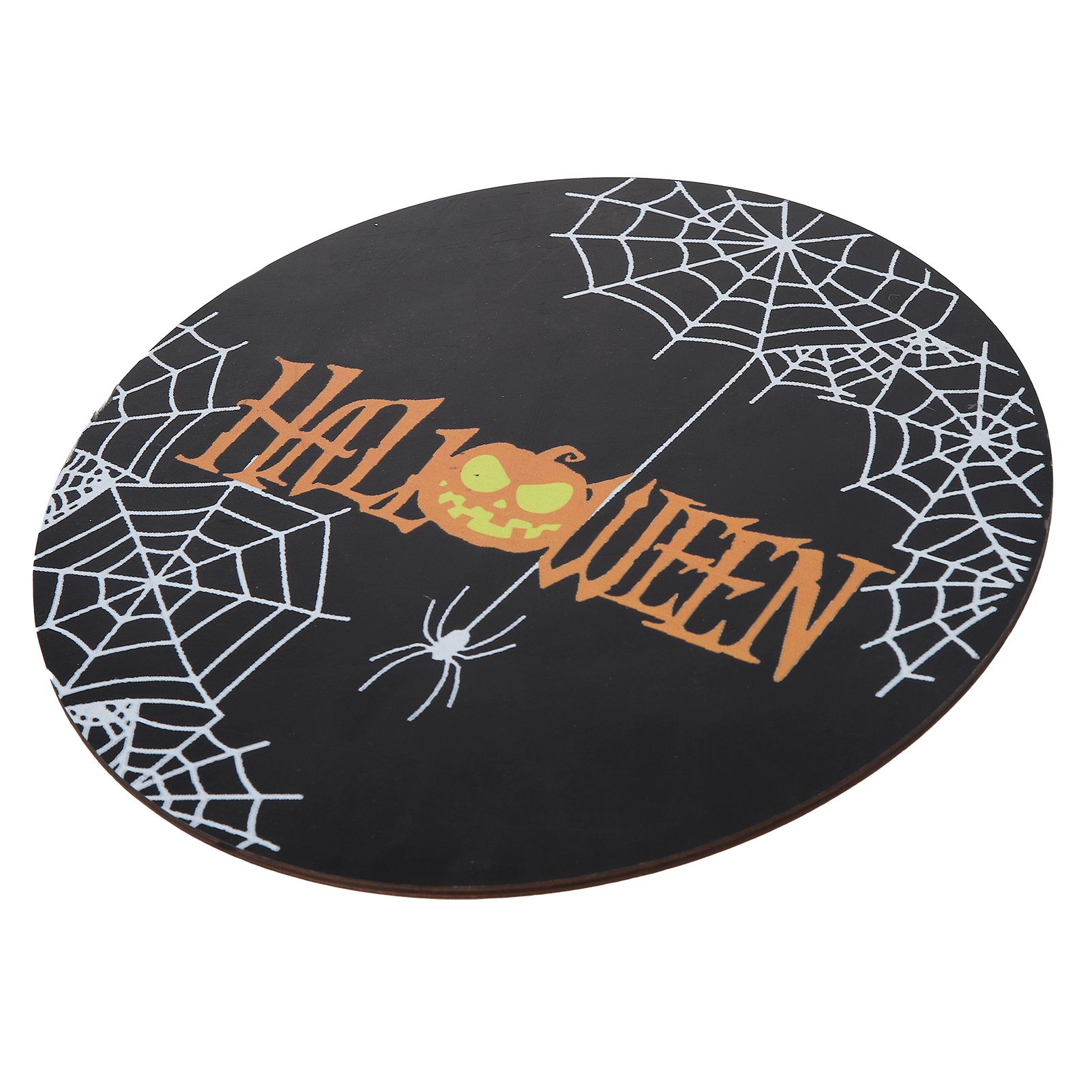 Spider Web Pattern Welcome Sign Wooden Hanging Door Hanger for Halloween view 10