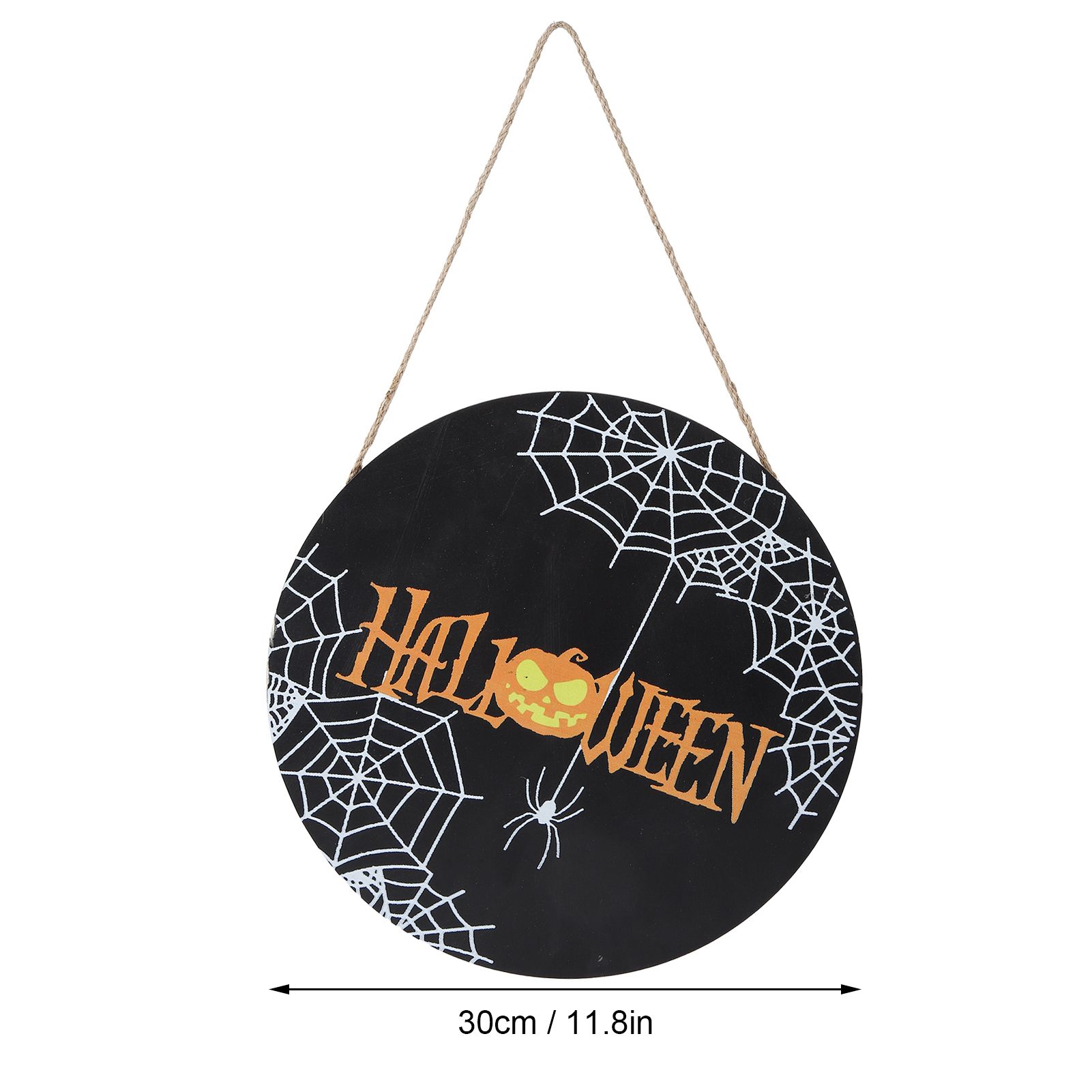 Spider Web Pattern Welcome Sign Wooden Hanging Door Hanger for Halloween view 15