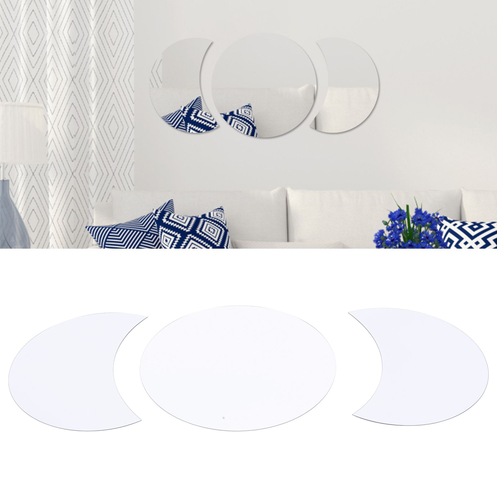 Acrylic Mirror Wall Sticker Sun Half Moon Shape Decorative Background Decal view 11