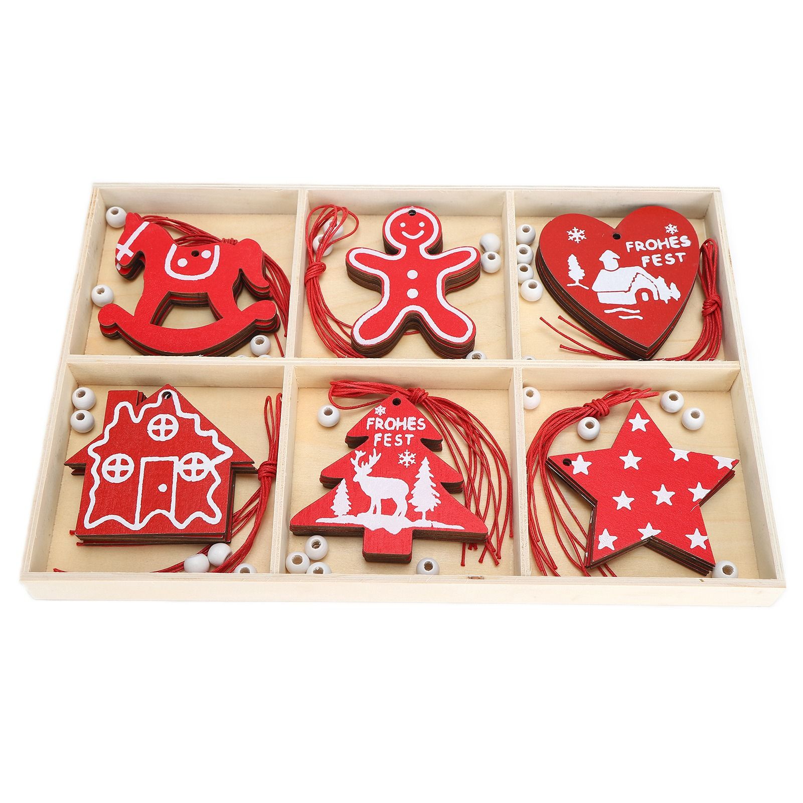Wooden Hanging Ornaments DIY Christmas Tree Decorative Pendants Decoration — image 1