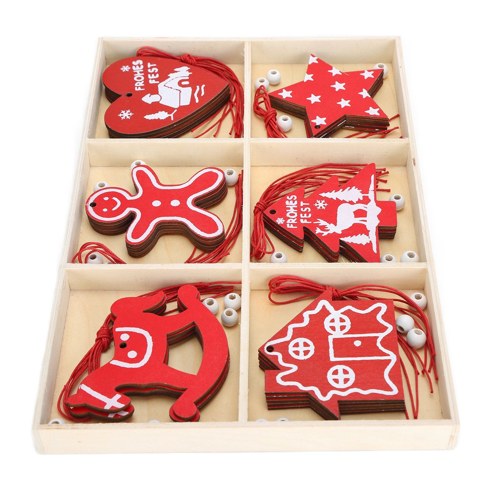 Wooden Hanging Ornaments DIY Christmas Tree Decorative Pendants Decoration view 2