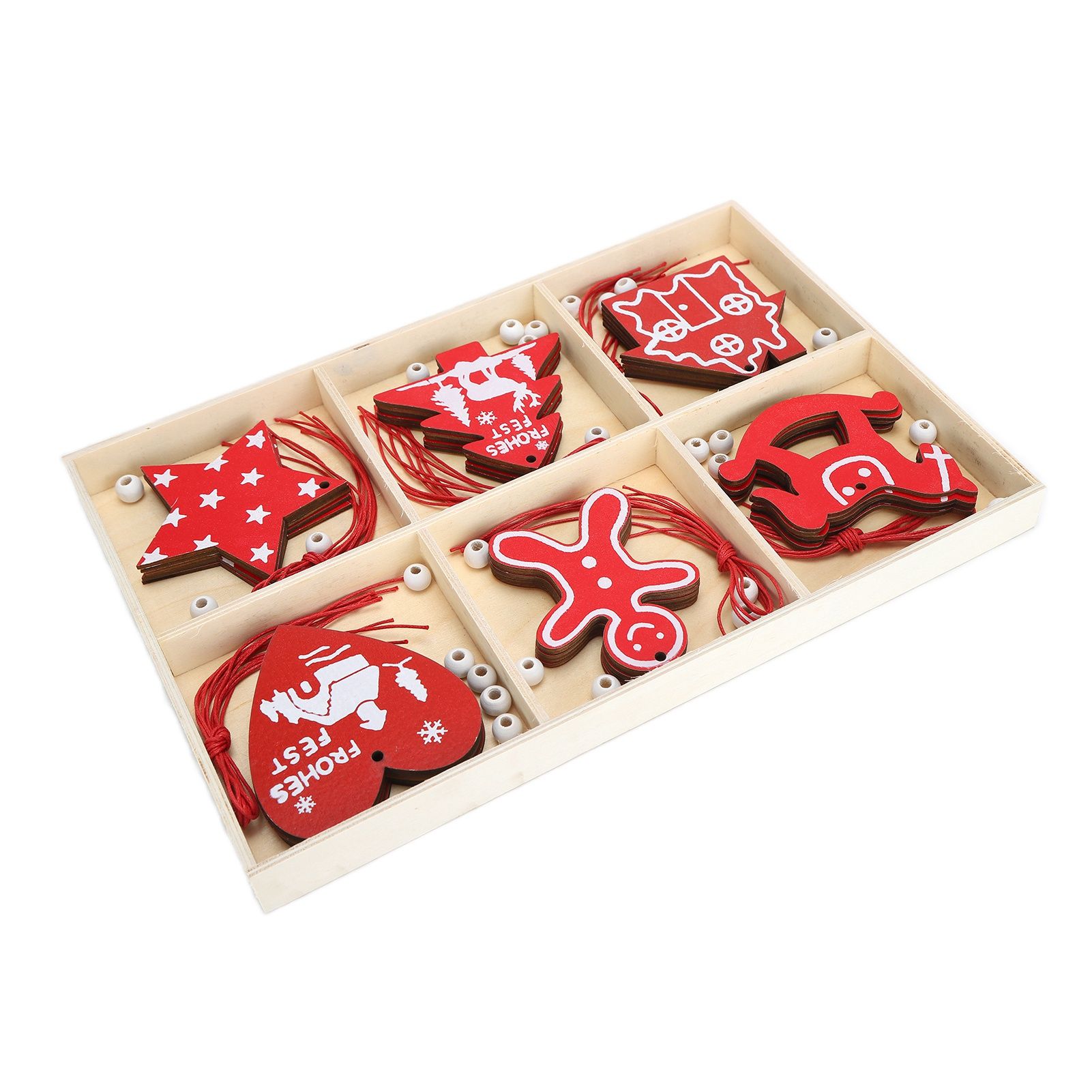 Wooden Hanging Ornaments DIY Christmas Tree Decorative Pendants Decoration view 3