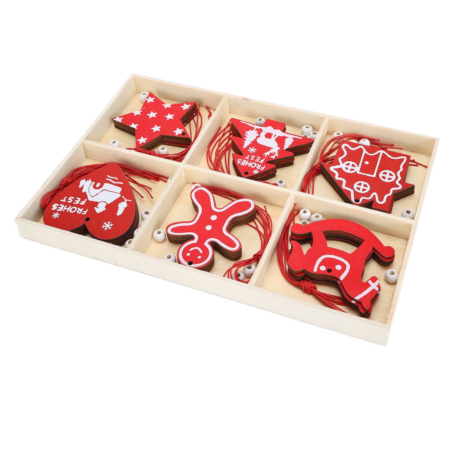 Wooden Hanging Ornaments DIY Christmas Tree Decorative Pendants Decoration view 4